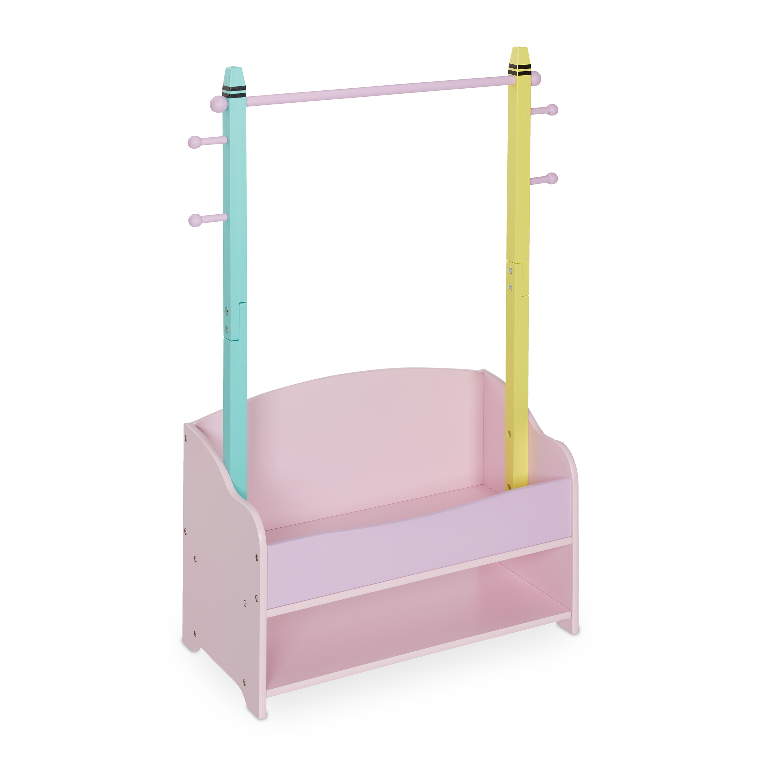 Kinder-Kleiderständer Mit 2 Stangen & Ablage – Höhe 88,9 Cm, Weiß, Faltbar