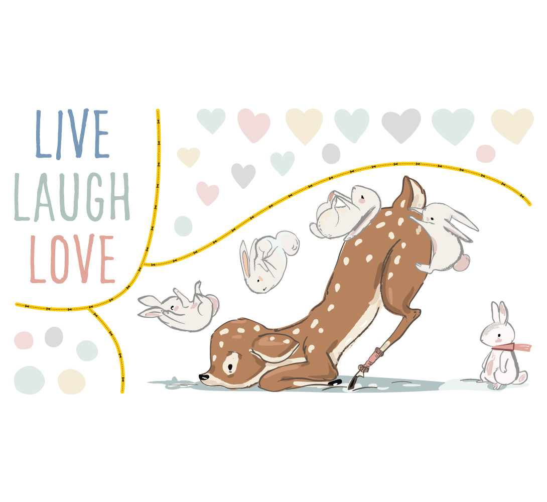 Wandtattoo Sprüche Reh Live Laugh Love kaufen home24