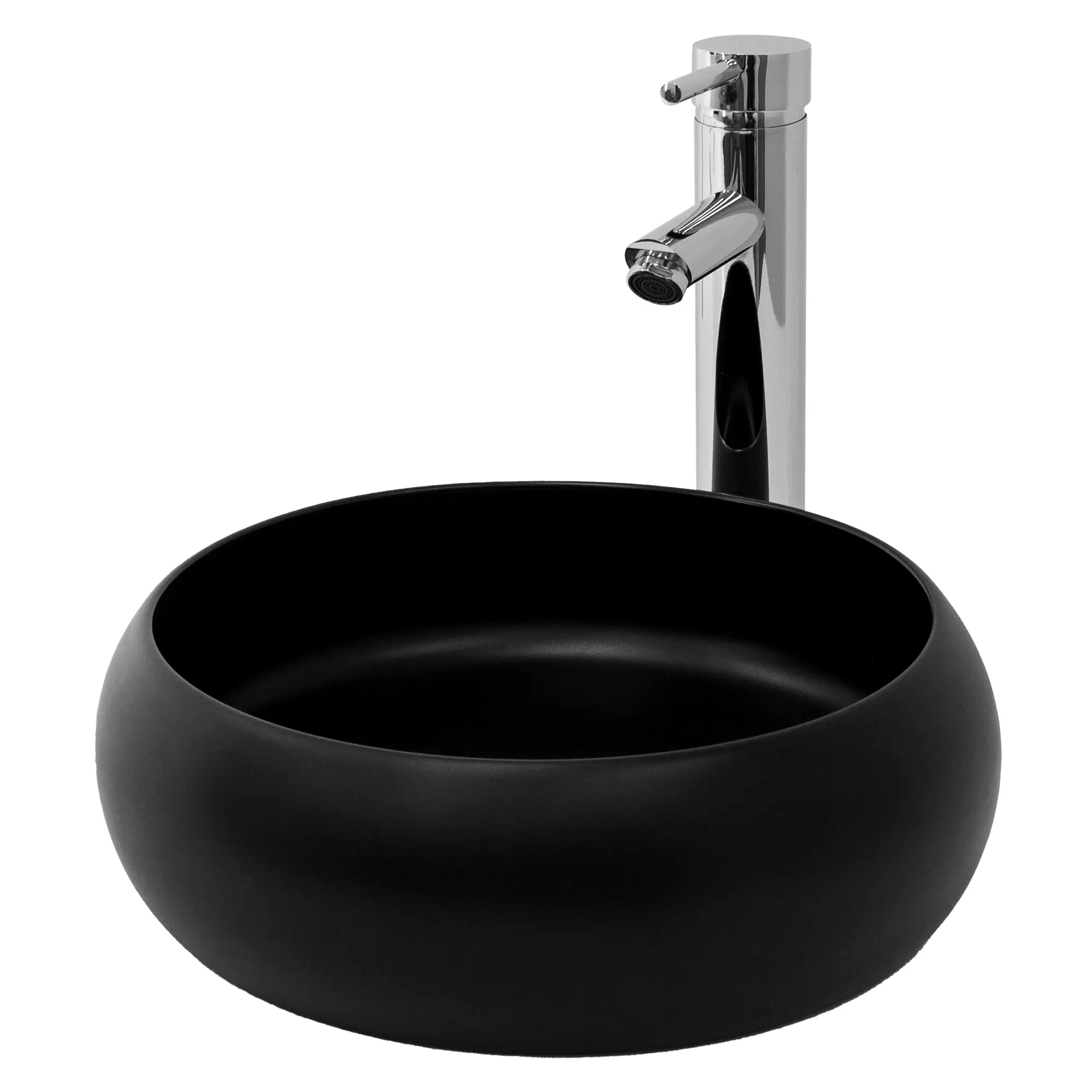 Waschbecken 脴35x30cm Schwarz aus Keramik | Waschbecken