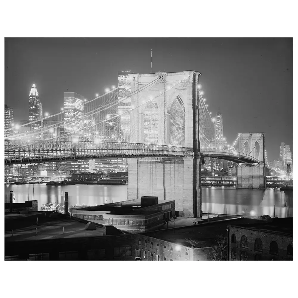 Wandbild Lichter auf der Brooklyn Bridge