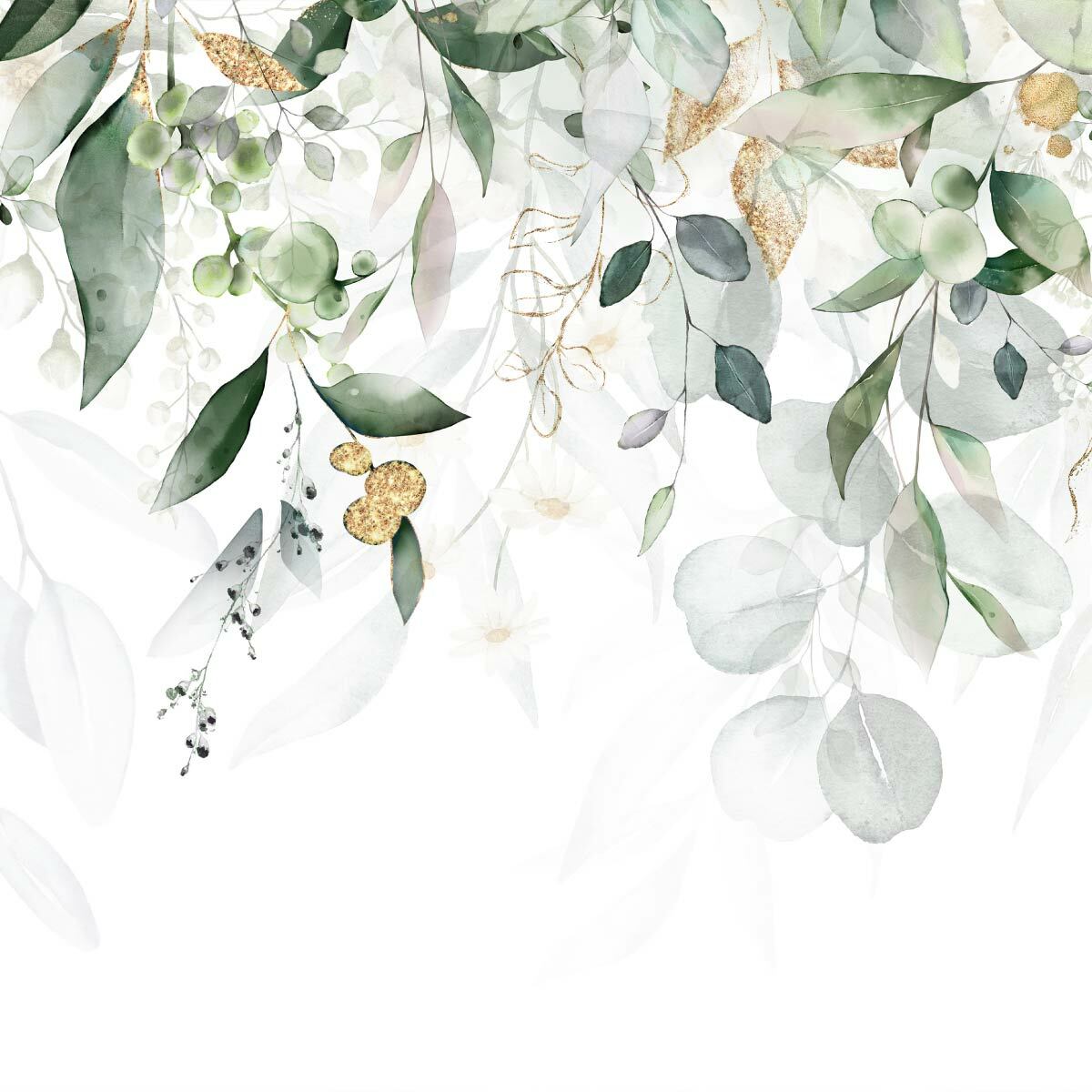 Wandmotiv24 Photo Murale Feuilles Vertes S 200 X 140cm - 4 Pièces Photo