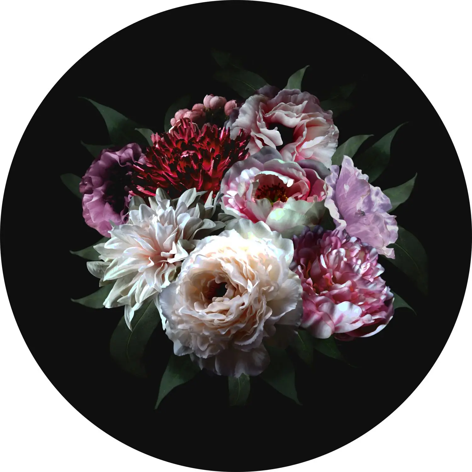 selbstklebende runde Tapete Blumenstilll | Poster