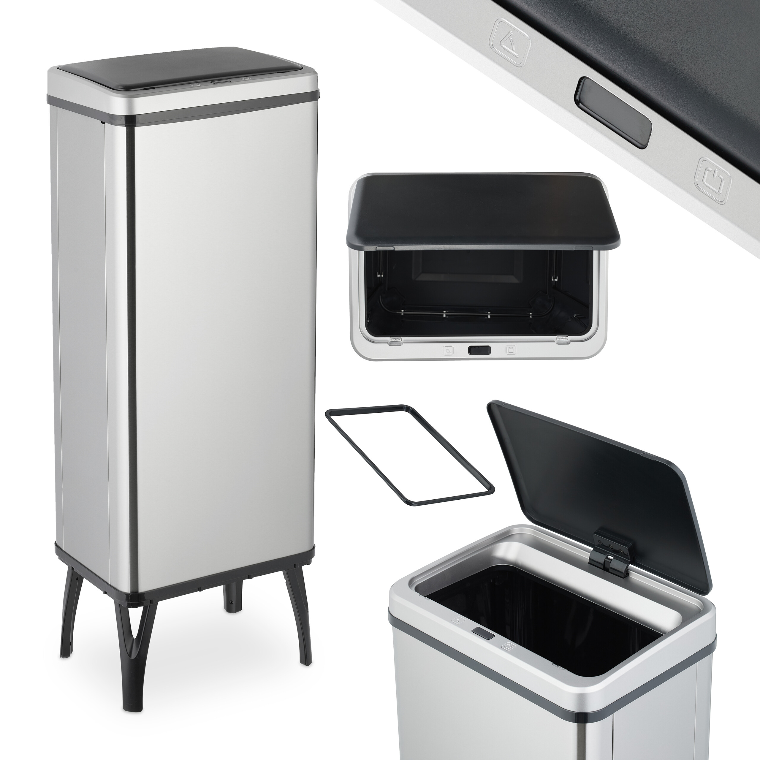 Hygiënische Prullenbak Met Automatische Sensor - Extra Groot 48 Liter
