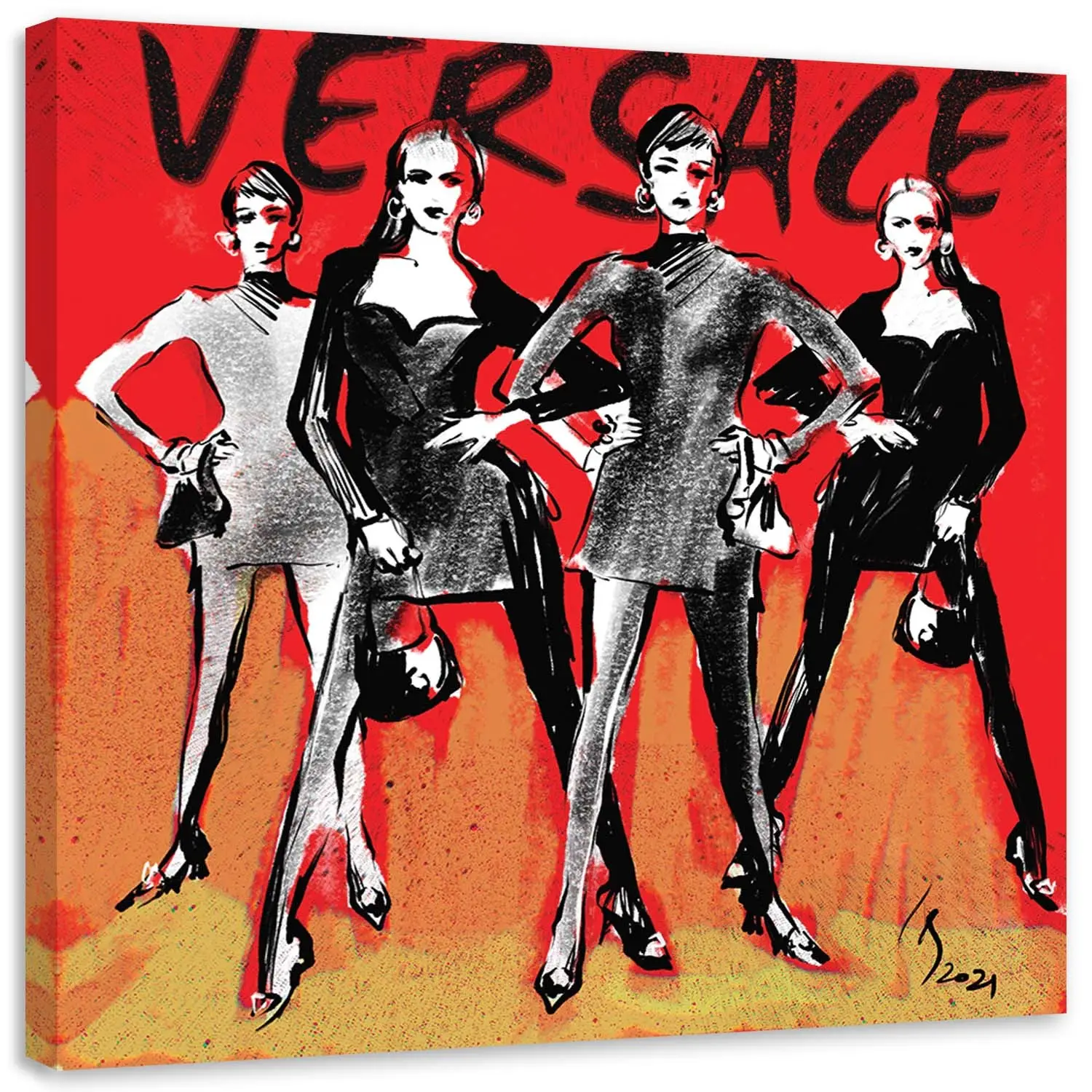 Wandbild Mode Frauen Versace
