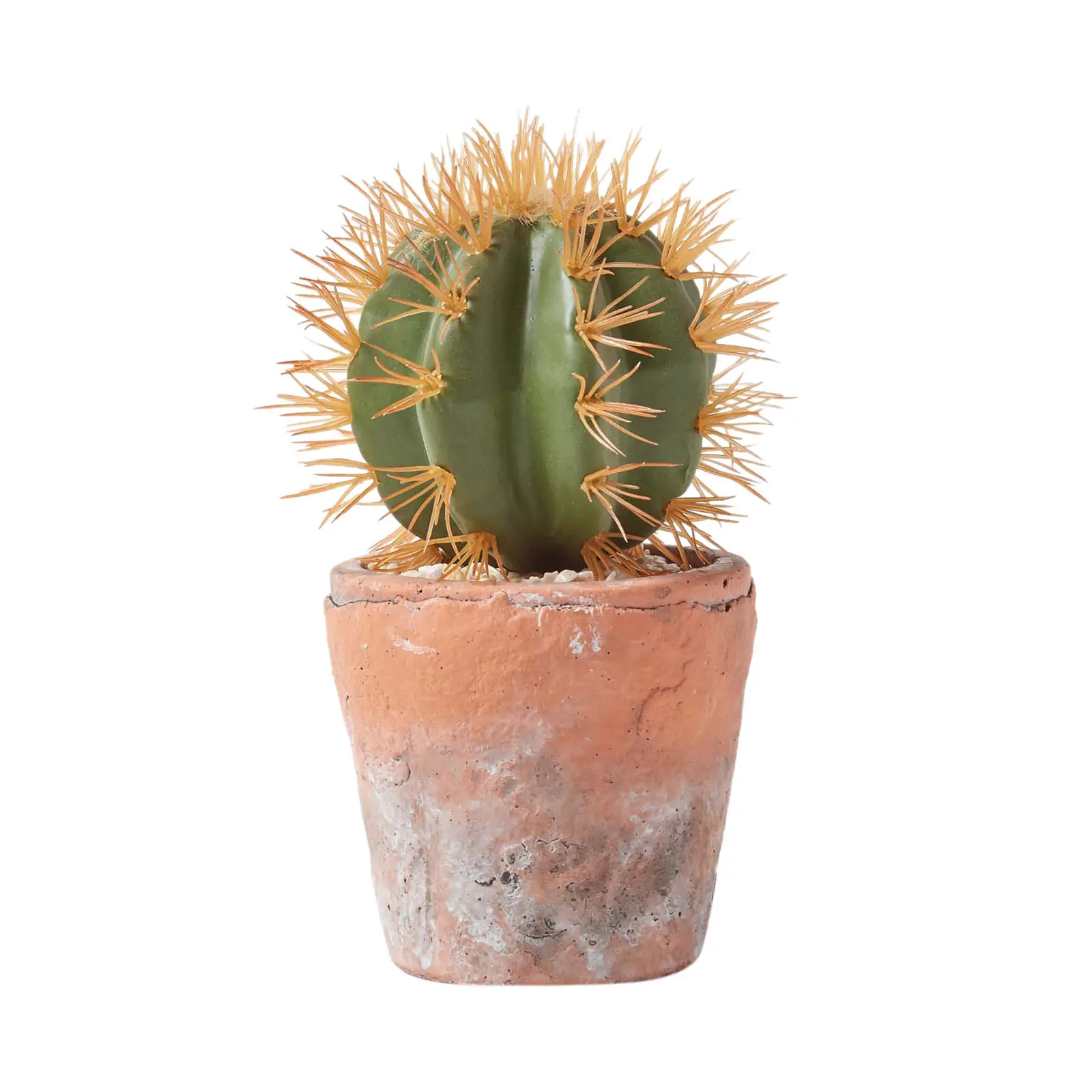 Klein K眉nstlicher orange mit Kaktus
