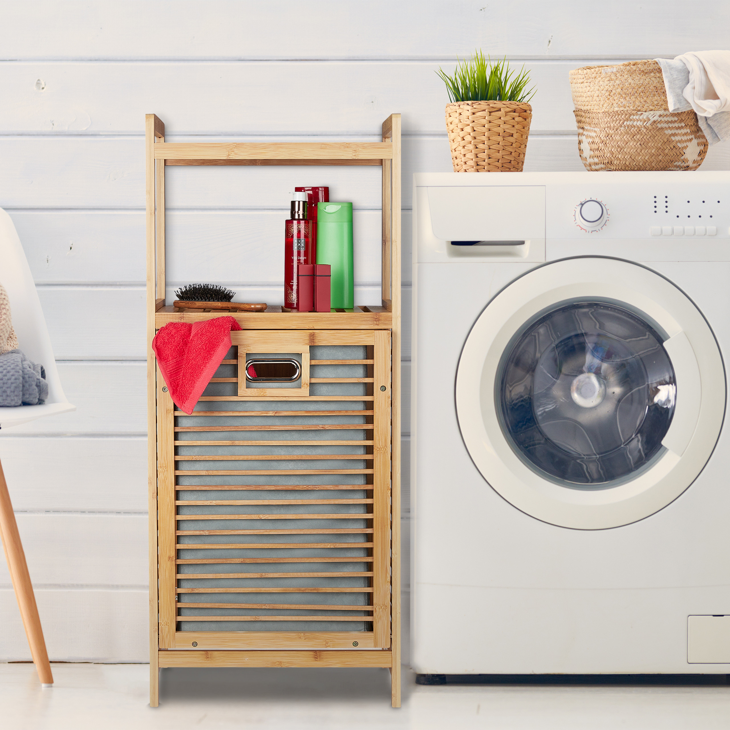 Bambus Badregal mit Wschekorb kaufen | home24