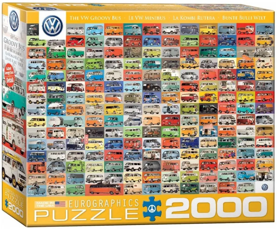 Collage Bus Puzzle Groovy Volkswagen