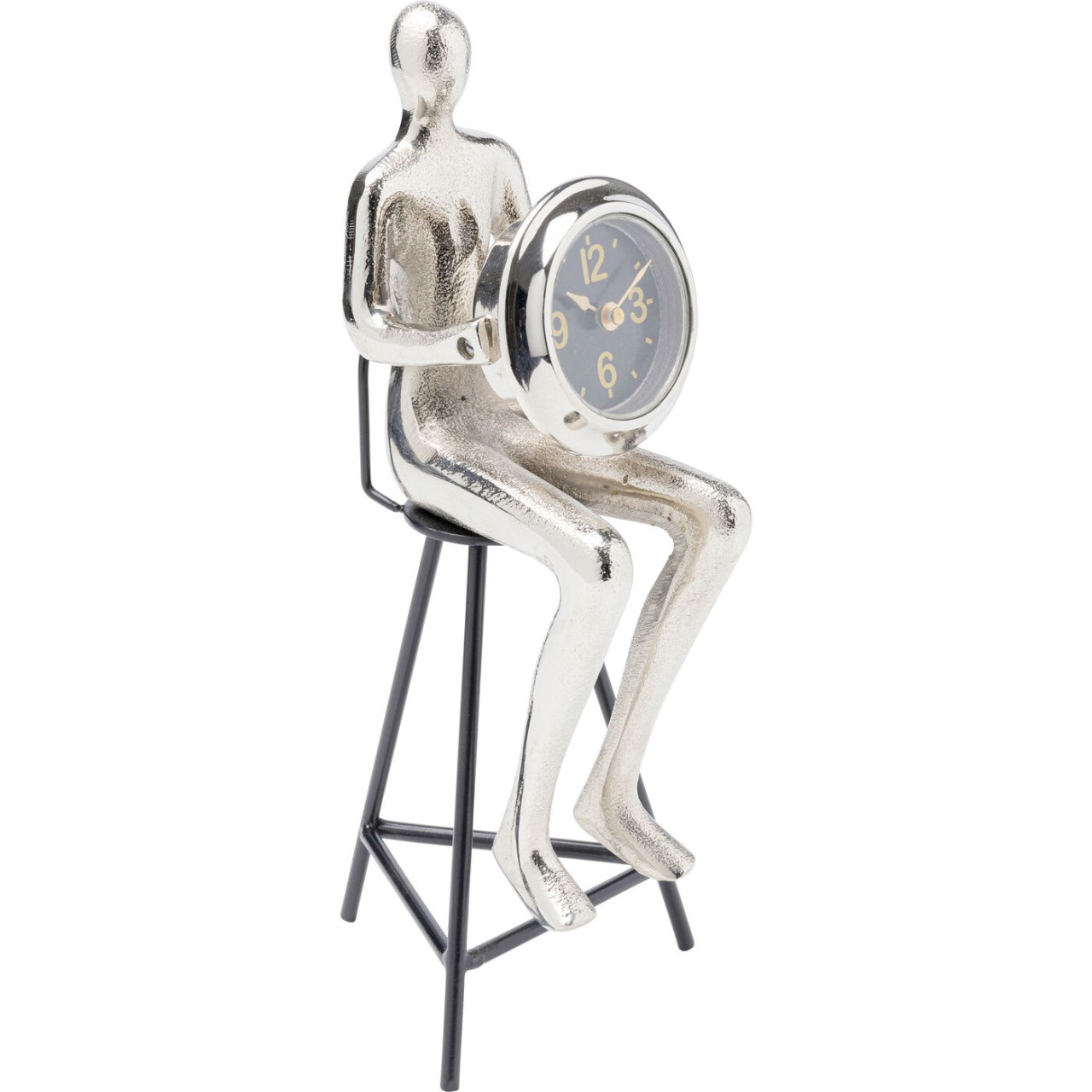 Well Home Metall-Tischuhr - Stilvoll & Leise - 19 X 16,5 X 42 Cm