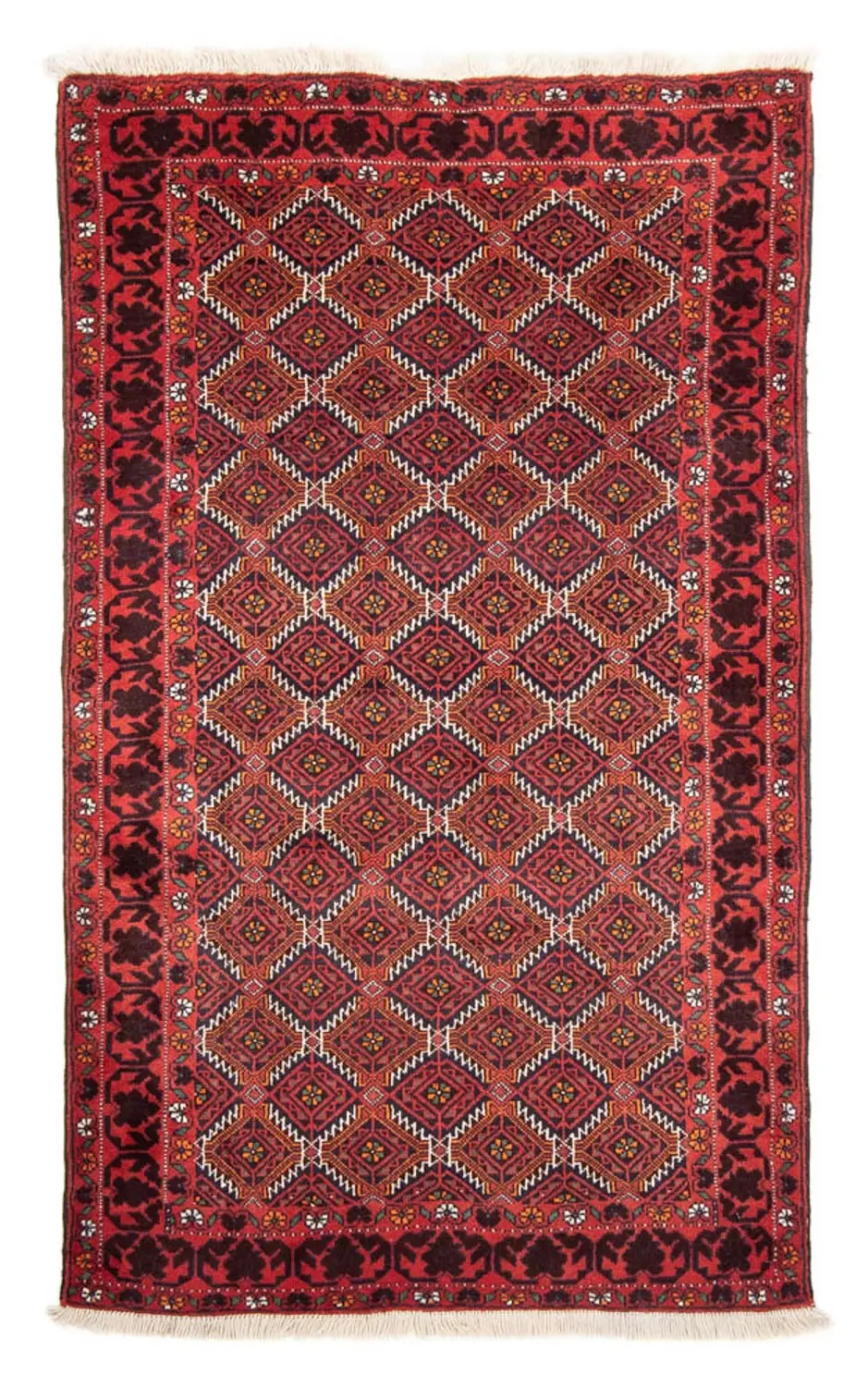 Belutsch Teppich - 189 x 113 cm - rot | Kurzflorteppiche