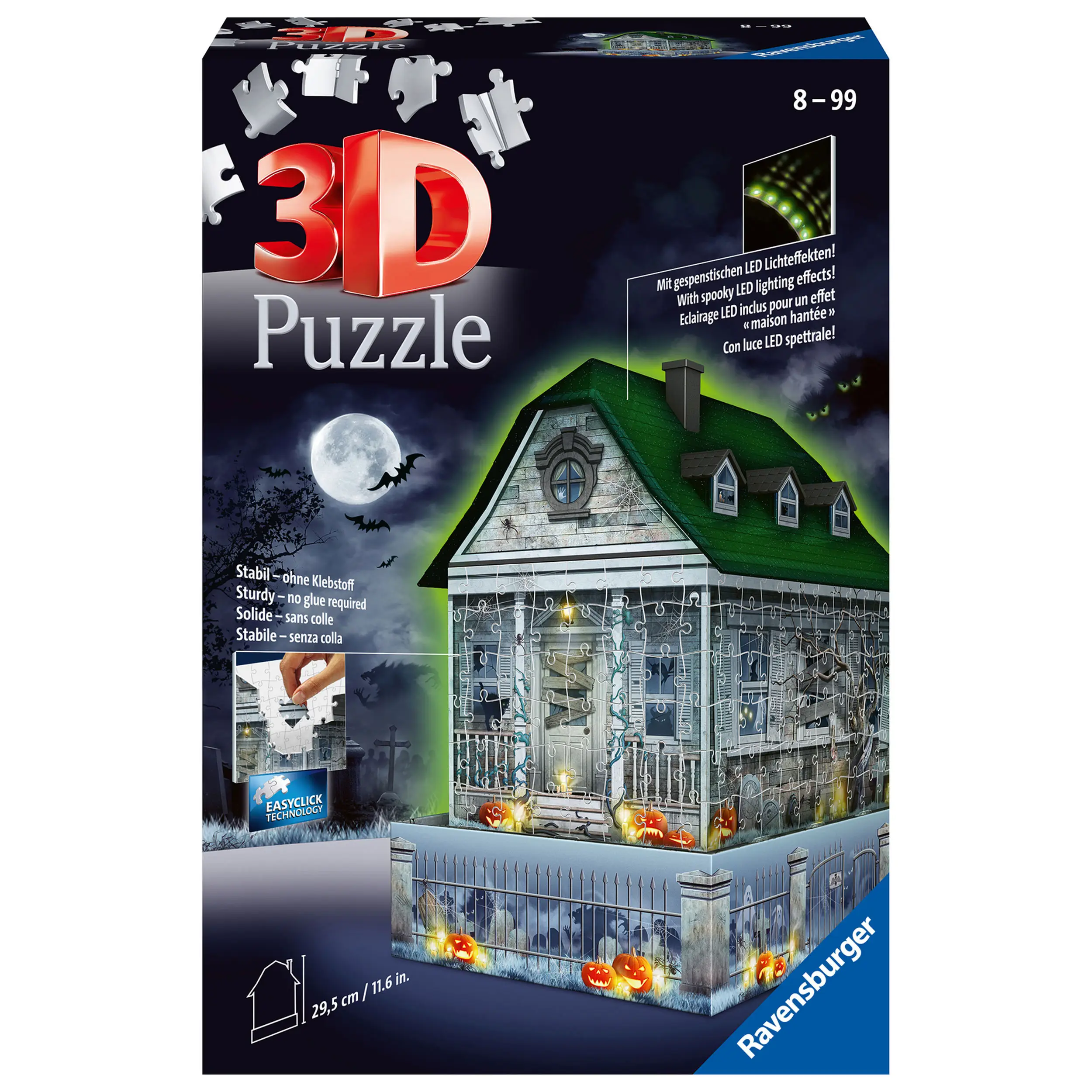 3D-Puzzle Gruselhaus bei Nacht