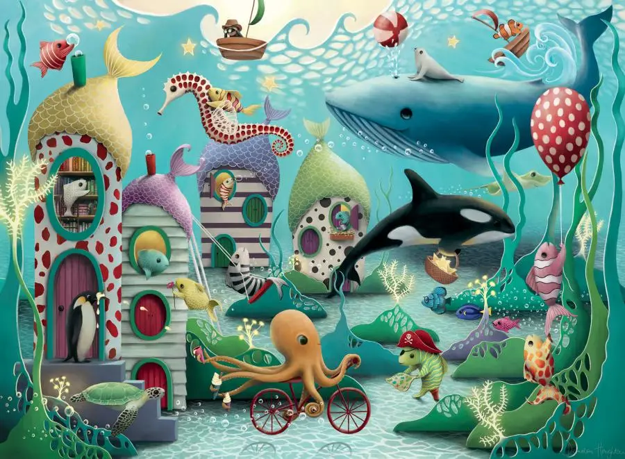 100 Unterwassertiere XXL Puzzle Teile
