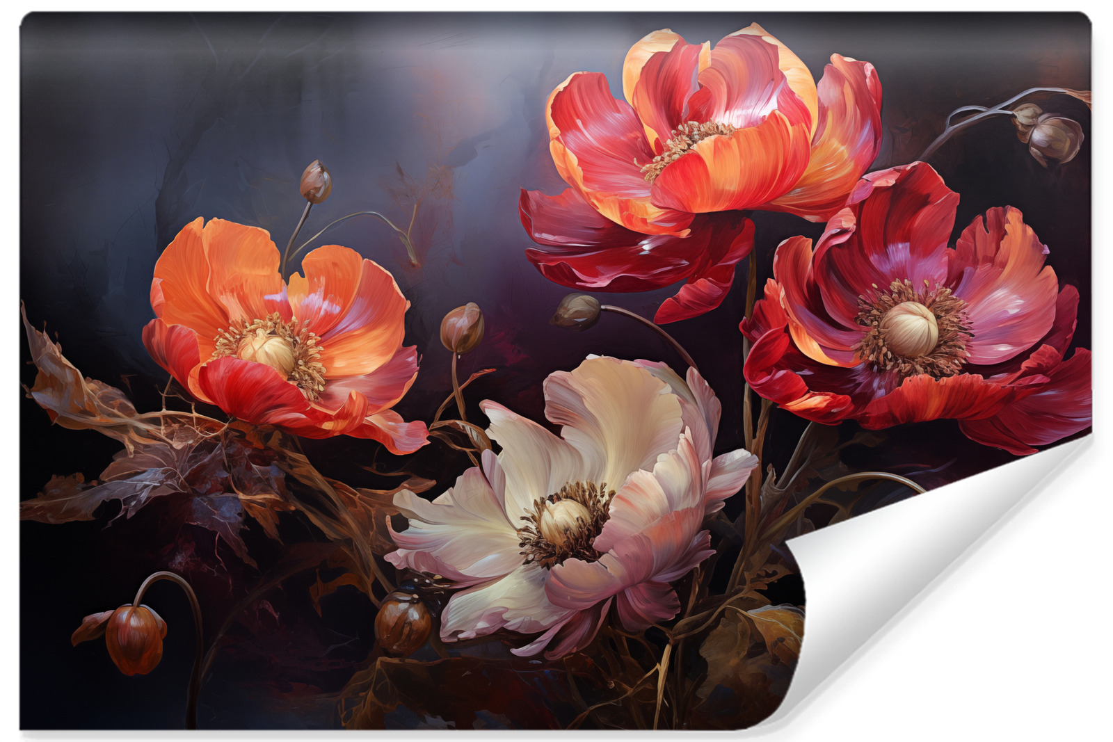 Tableau Peint Fleurs Enflamm 233 Es Je Commande Home24