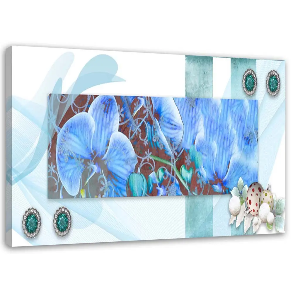 Bild auf leinwand Orchidee Abstrakt Blau