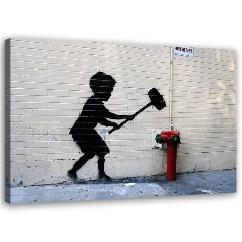 Leinwandbilder junge Banksy Hammer