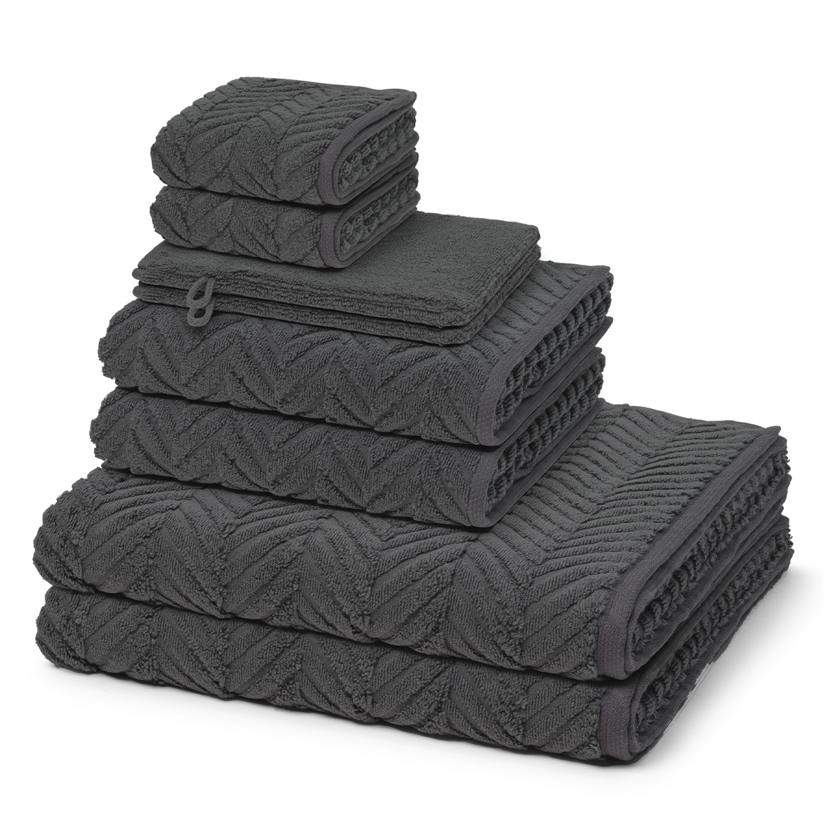 SKL Home Carrick Medallion Handtuch-Set, 2-teilig, 100% Türkische Baumwolle, Grau, 40,6x66 Cm