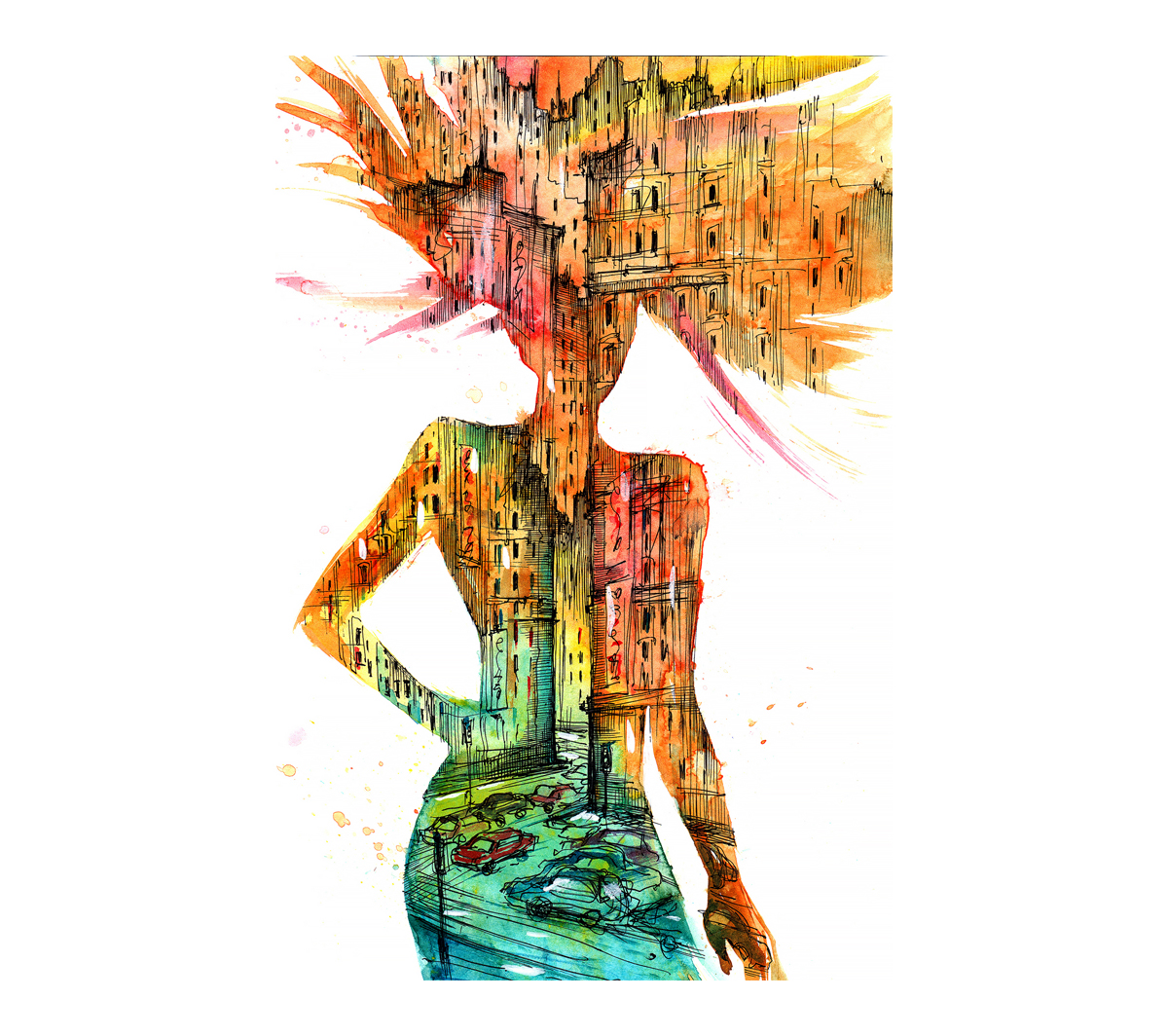 Leinwanddruck Frau der Stadt Einteilig kaufen home24