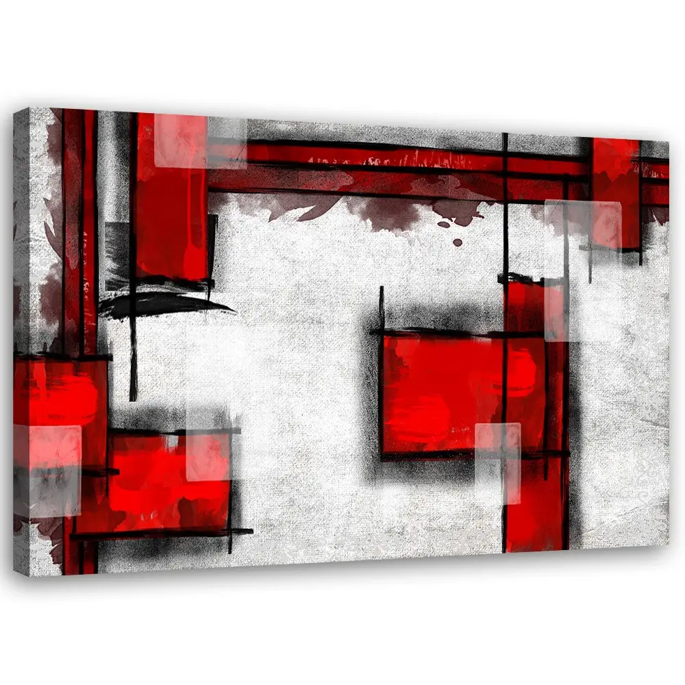 Leinwandbilder Rote Abstrakt wie gemalt