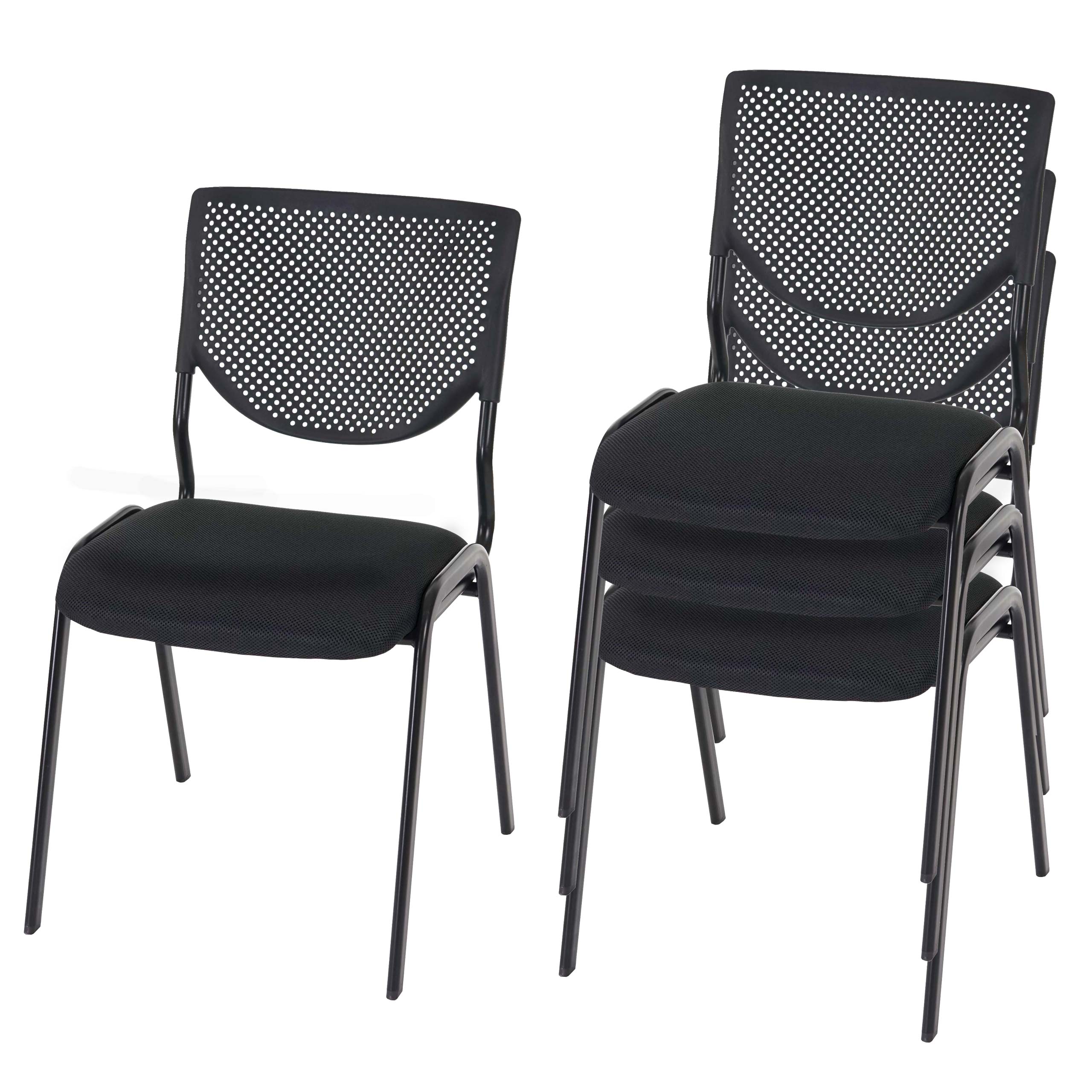 pro.tec Bürostuhl 4er Set Besucherstuhl mit Kunstlederbezug Konferenzstuhl gepolstert Stühle stapelbar für Büro Konferenzraum Arbeitszimmer Wartezimmer Metallgestell Grau pro.tec Bürostuhl 4er Set Besucherstuhl mit Kunstlederbezug Konferenzstuhl gepolstert Stühle stapelbar für Büro Konferenzraum Arbeitszimmer Wartezimmer Metallgestell Grau
