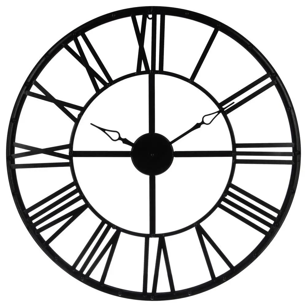 Schwarze Wanduhr 脴 70 cm, moderne Uhr