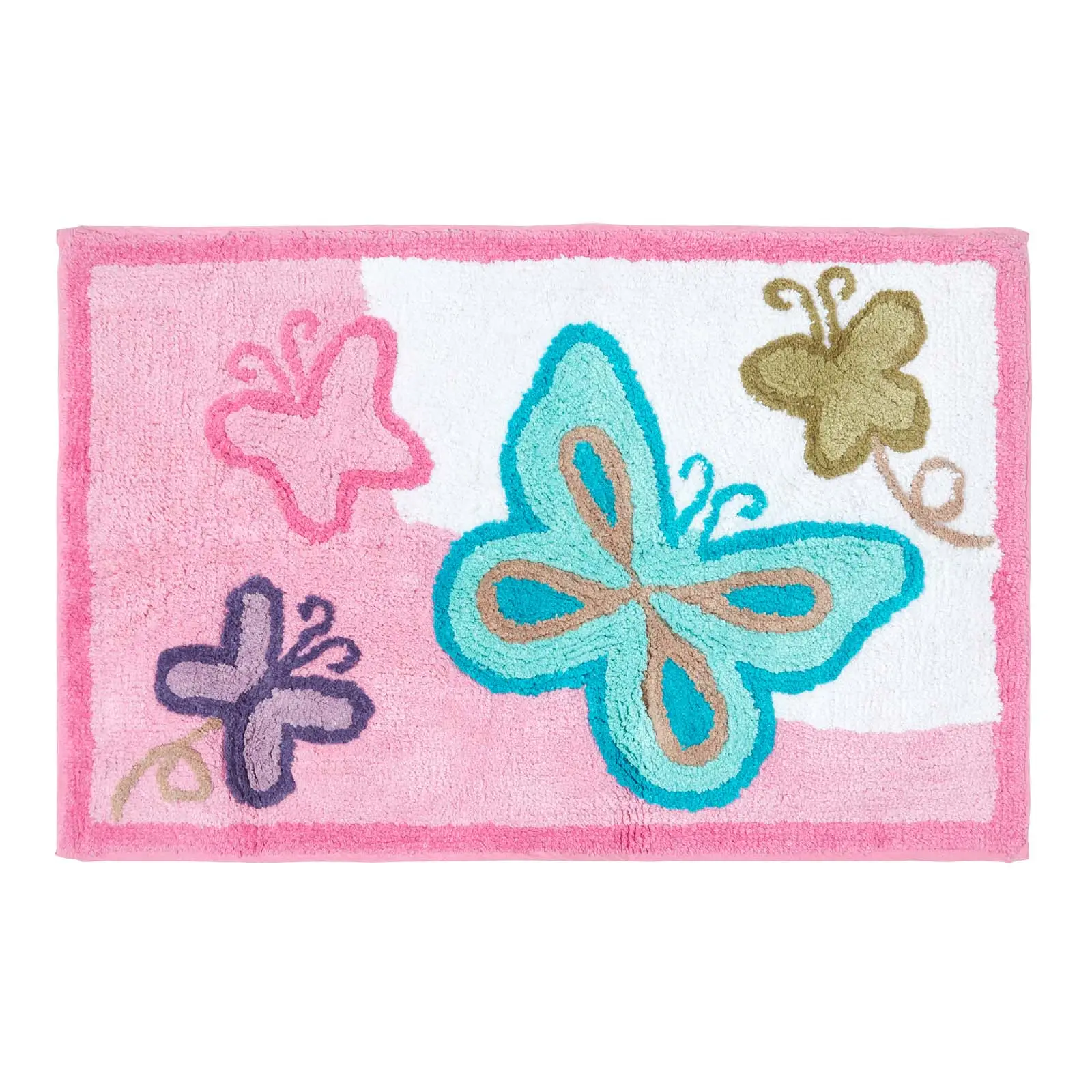 Schmetterlinge Kinderteppich rosa