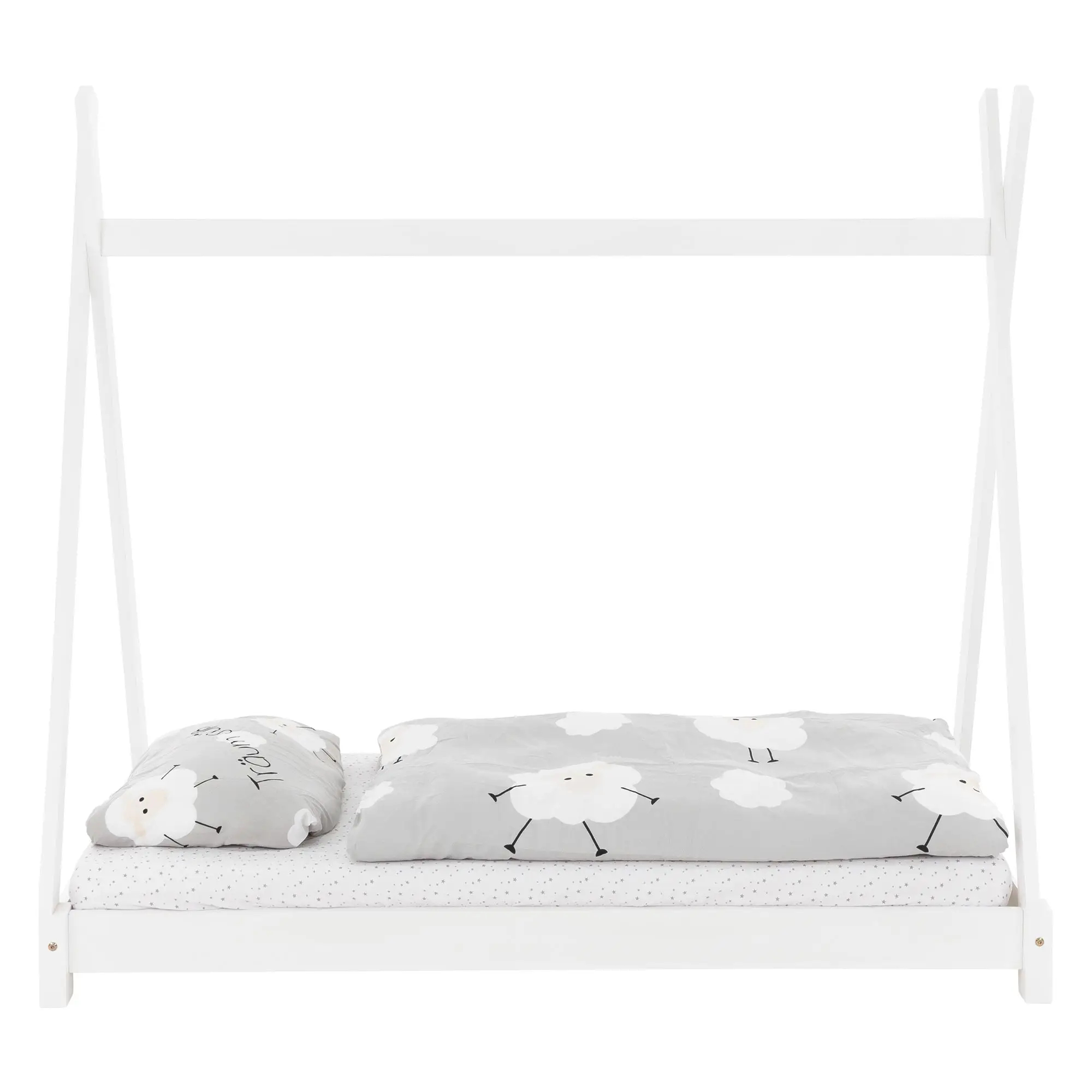 Kinderbett mit Lattenrost 80x160cm Wei脽