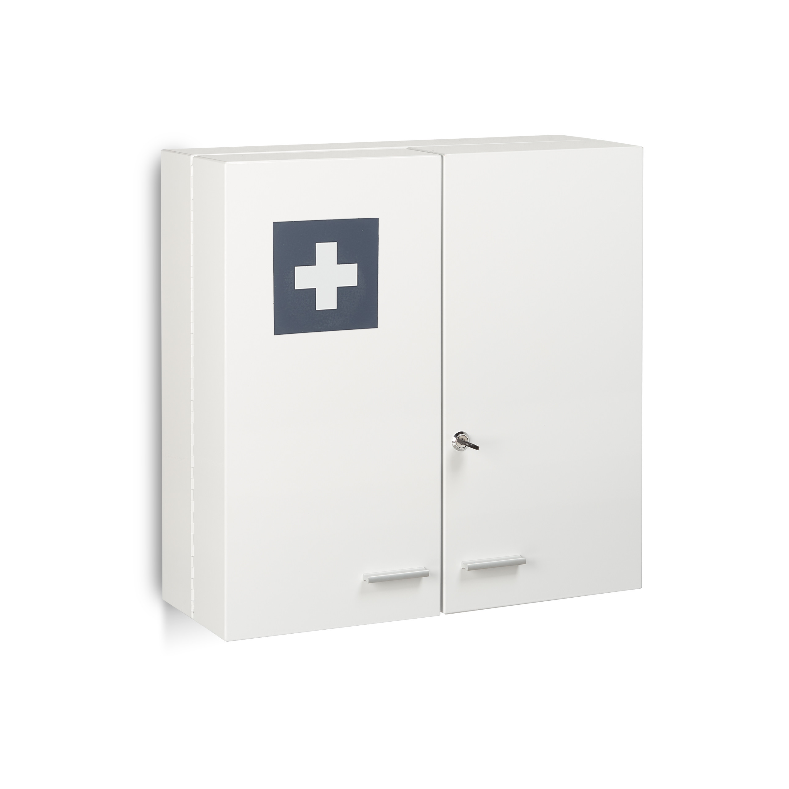 Relaxdays Medizinschrank Abschließbar - 2 Fächer, Weiß/grau Für Wandmontage