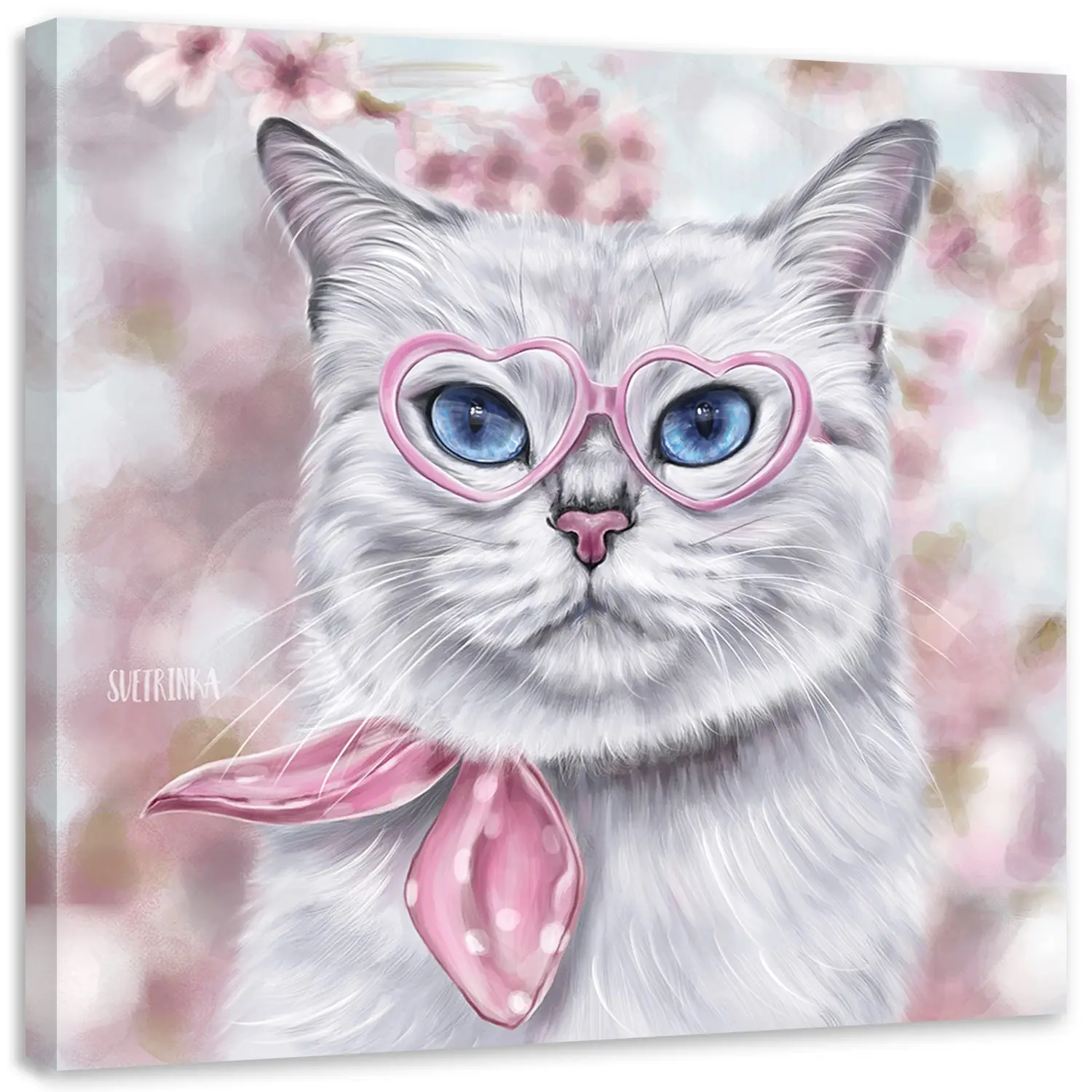 Leinwandbilder Katze Tiere Rosa