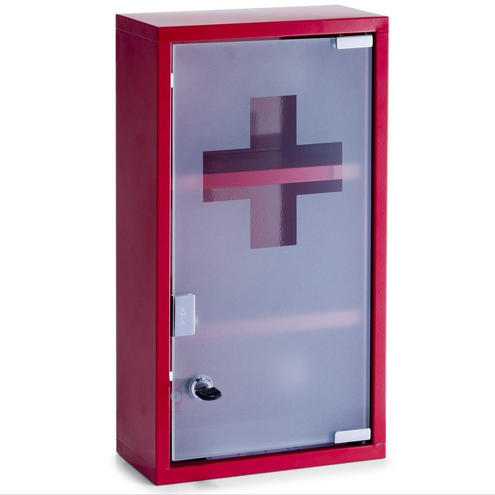 Medizinschrank, Metall, rot, 25x12x45cm kaufen