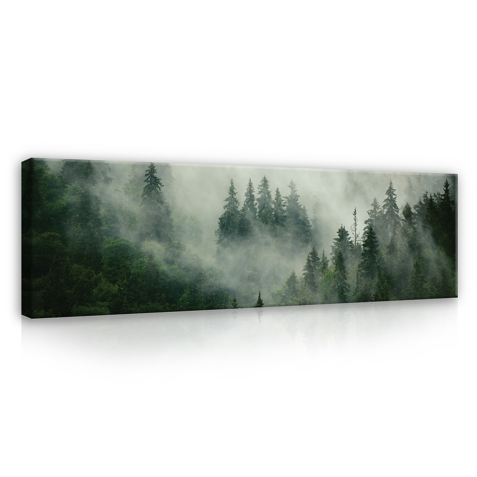 im | Nebel Wald kaufen Panorama Leinwandbild home24
