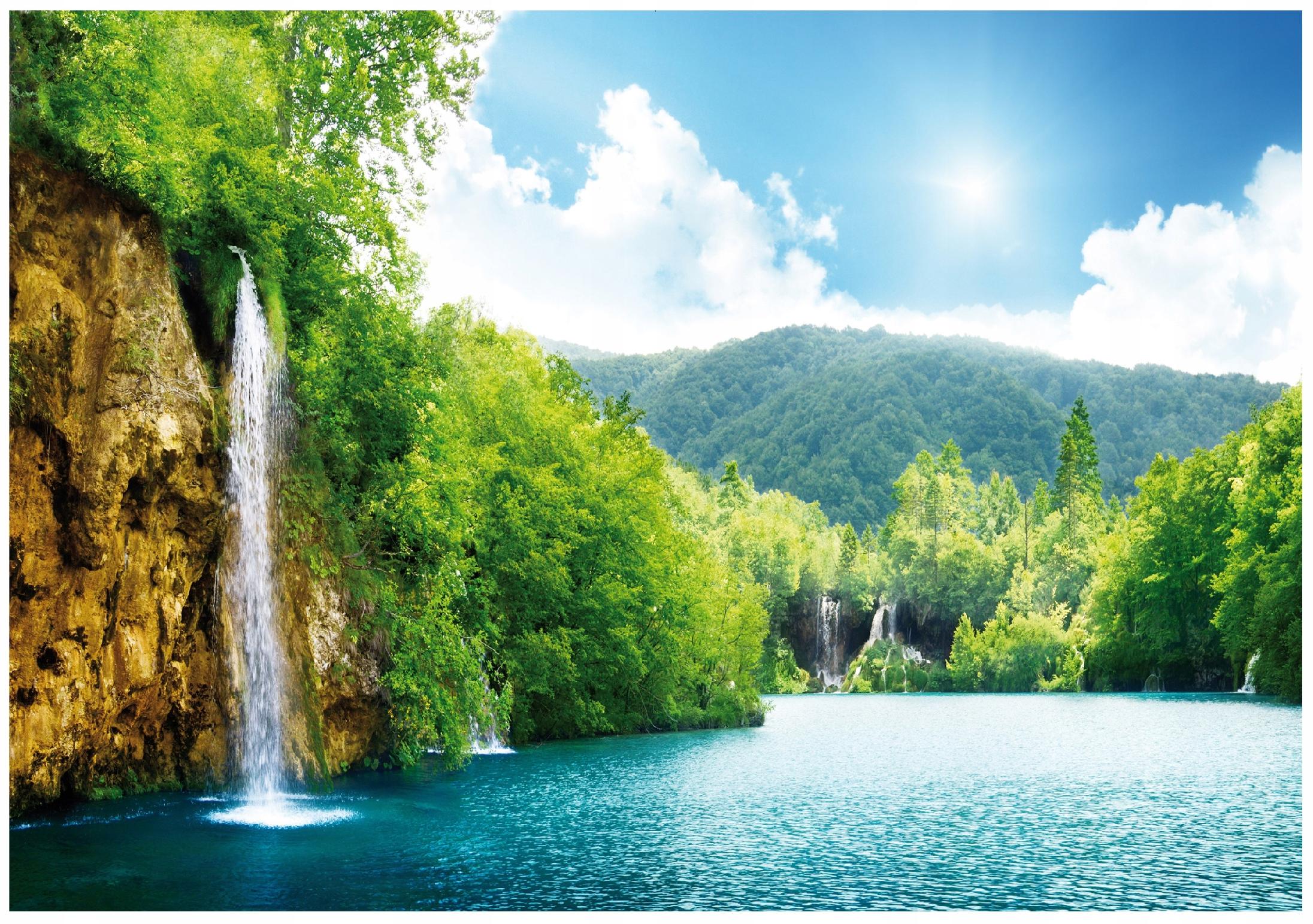 Fototapete 3D Effekt Wald Wasserfall See Tapeten 3D Produktbild-Vorschau 11