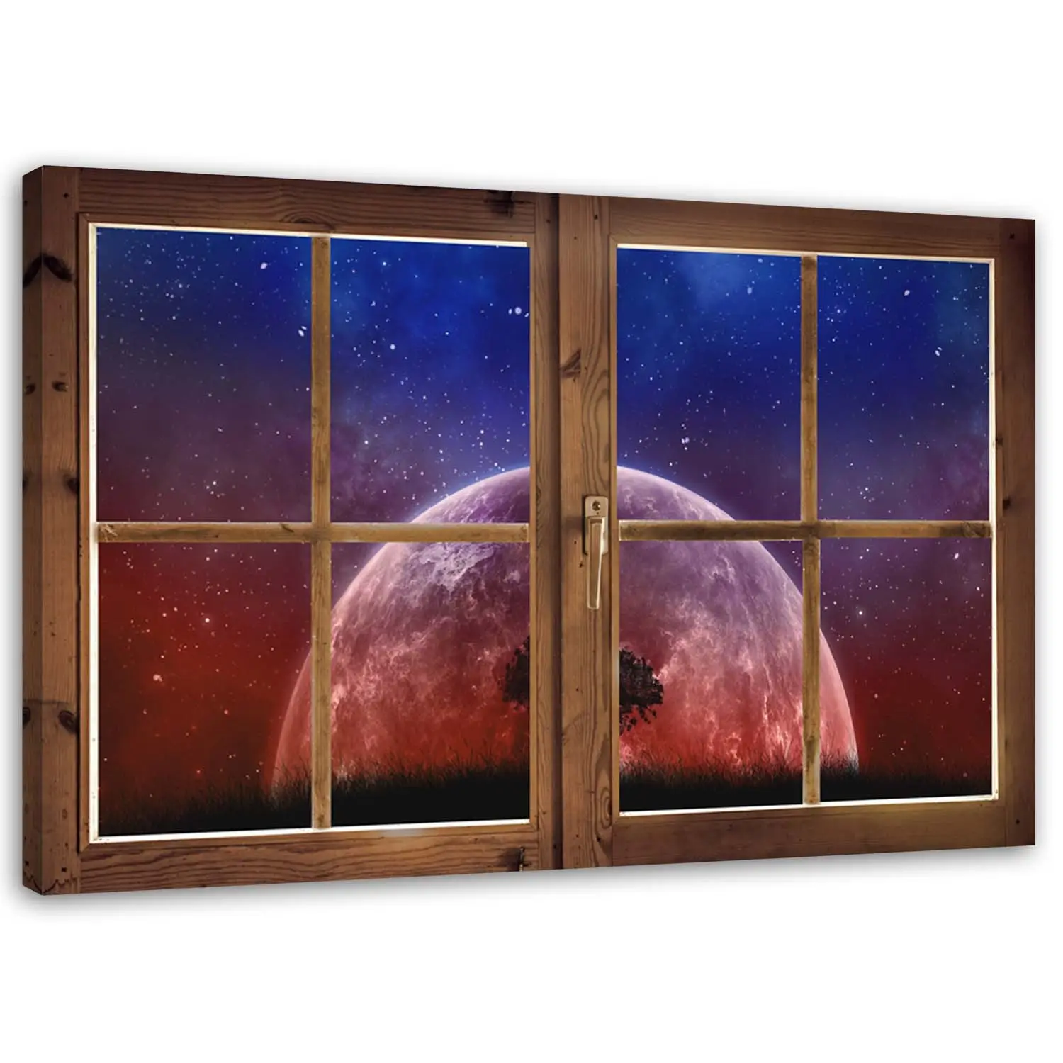 Bild auf leinwand Fensterblick Mond