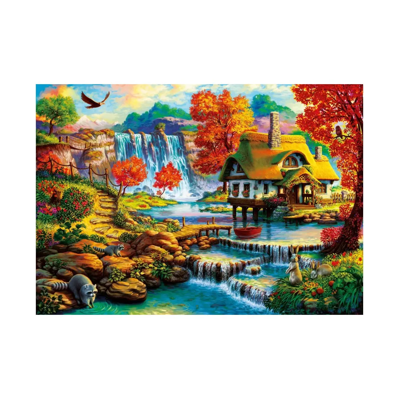 Puzzle Landhaus am Wasserfall 1000