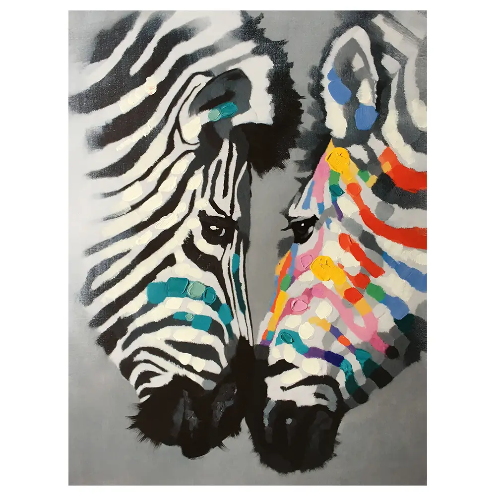 Zebras Leinwandbild Bunte