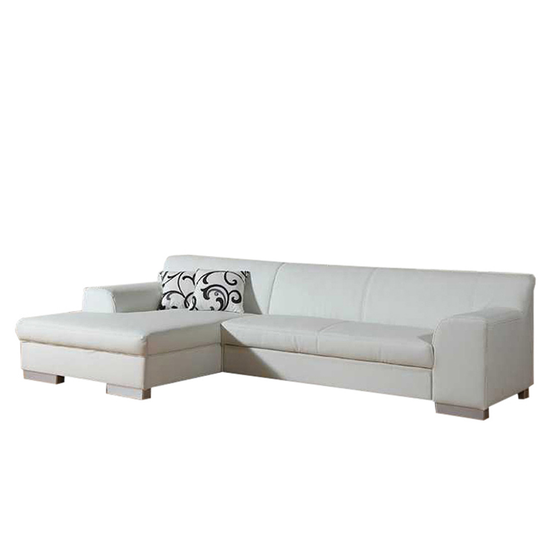 goedkoop 3zitsbank Hampton met longchair kunstleer wit longchair vooraanzicht links Home Design