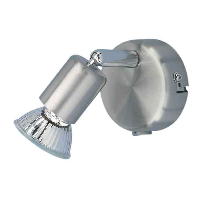 home24 Wofi Wandleuchte Nini Halogen Modern Silber Metall GU10 Rund 14 cm Breite inkl. Leuchtmittel