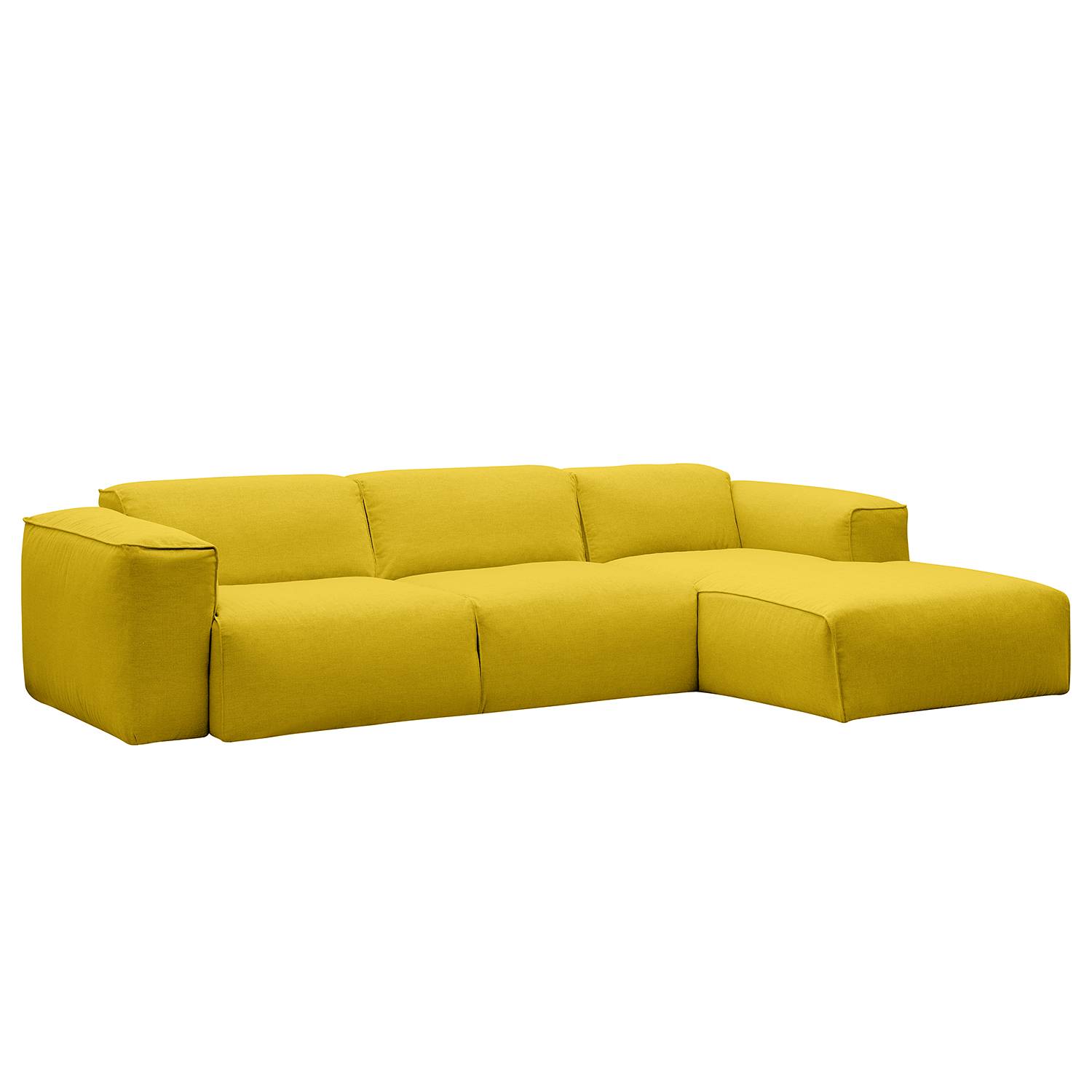 home24 Studio Copenhagen Ecksofa Hudson IV Gelb Webstoff 295x71x173 cm (BxHxT) Skandi