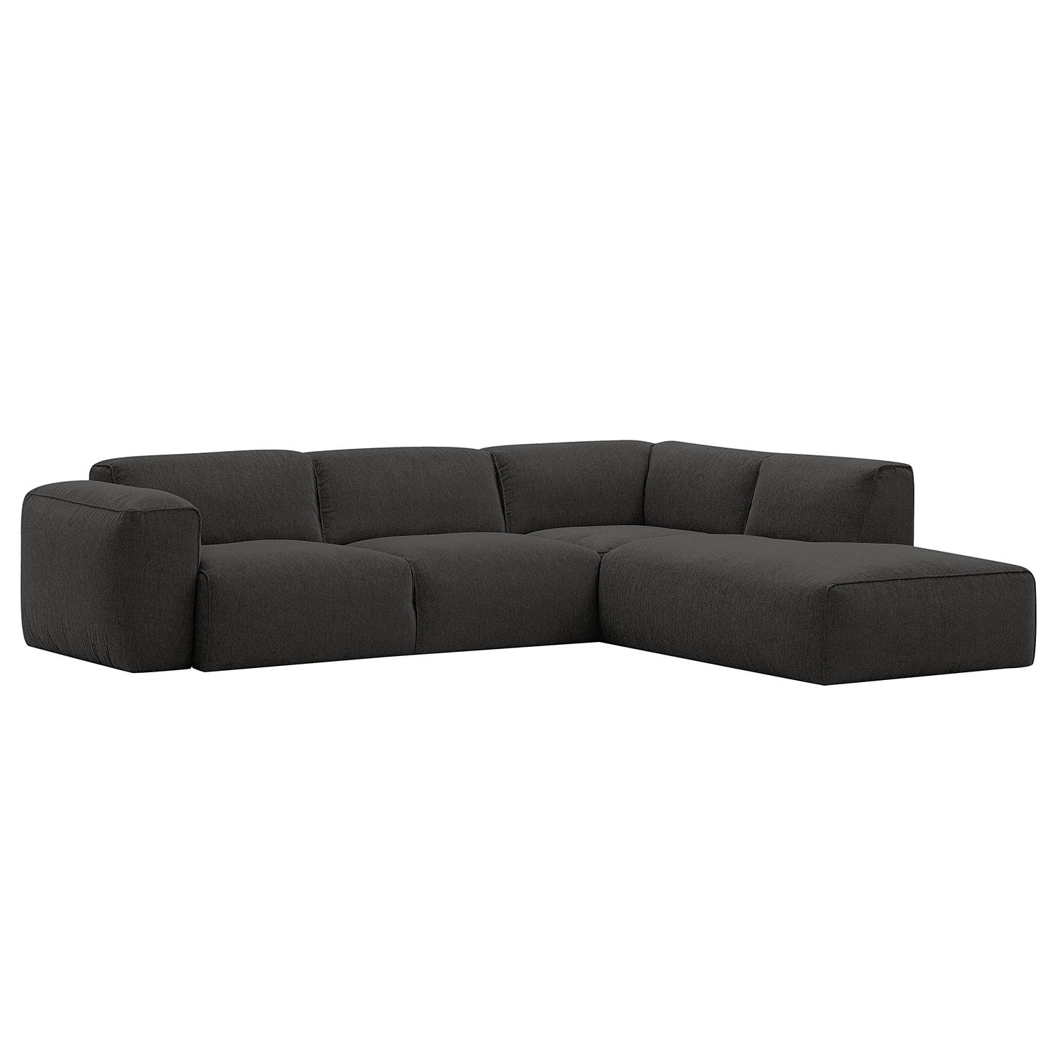 home24 Studio Copenhagen Ecksofa Hudson IX Anthrazit Webstoff 292x71x231 cm (BxHxT) Skandi