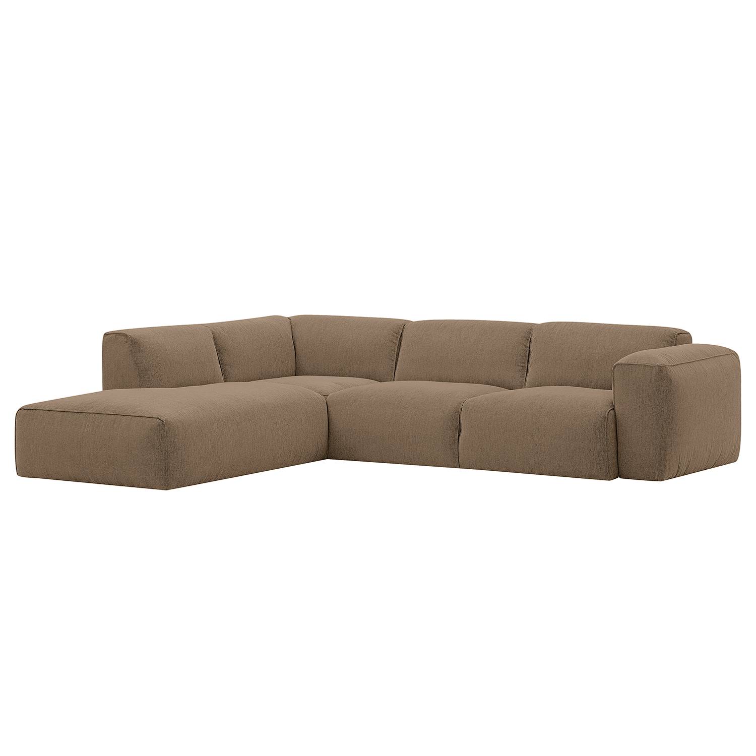 home24 Studio Copenhagen Ecksofa Hudson IX Grau/Braun Webstoff 292x71x231 cm (BxHxT) Skandi
