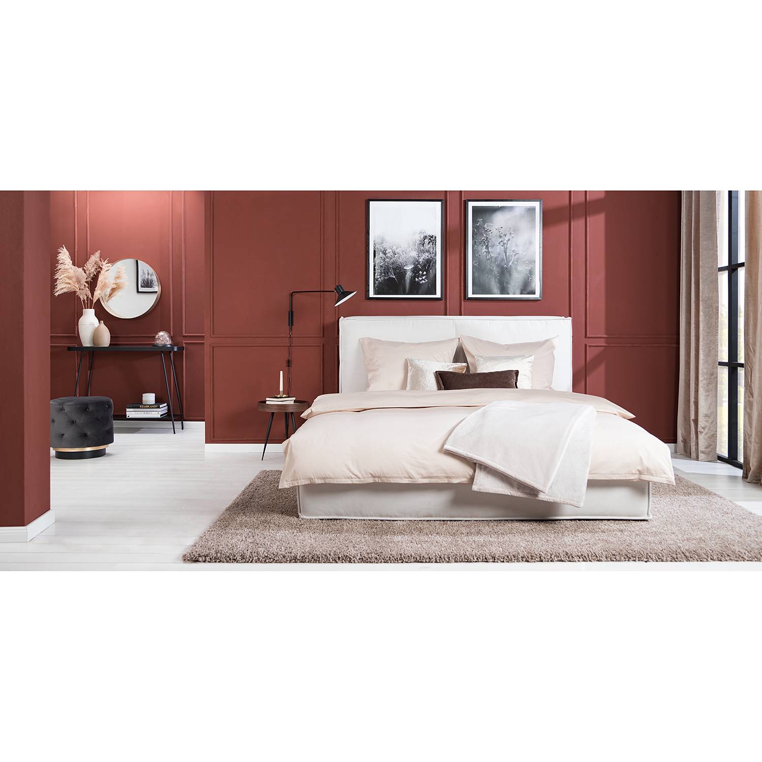 home24 Apelt vorhang Topas Beige Modern 135x245 cm (BxT) Webstoff
