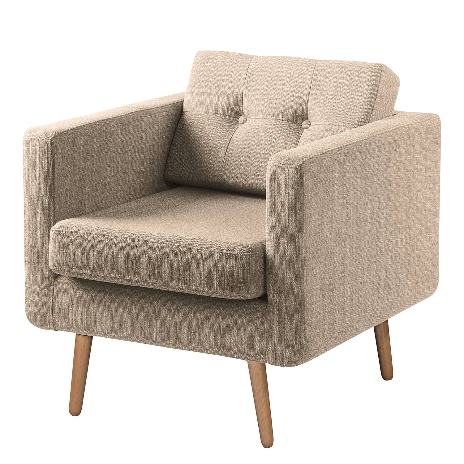 home24 Mørteens Sessel Croom V Cappuccino Webstoff 77x84x81 cm (BxHxT)