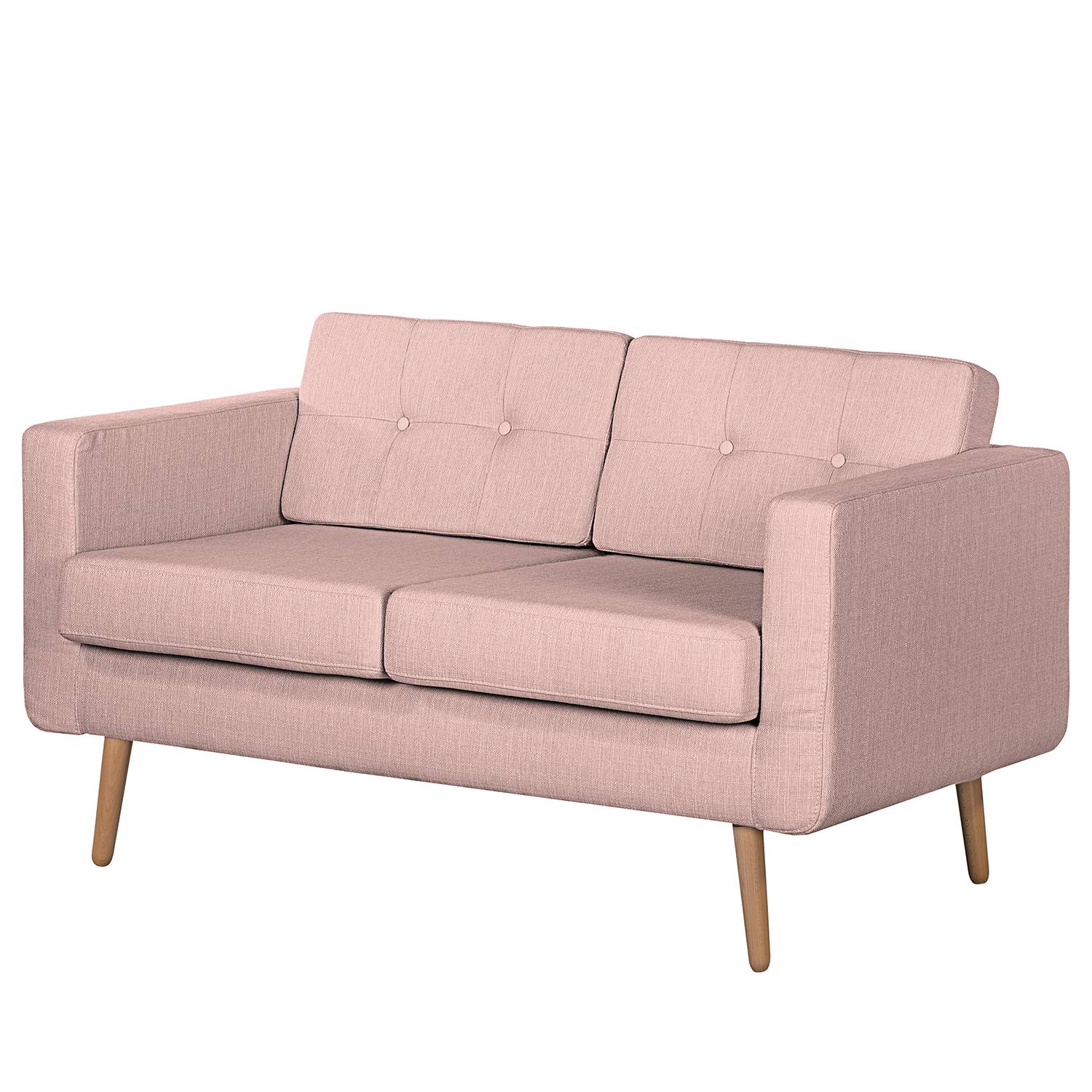 home24 Mørteens Sofa Croom I 2-Sitzer Mauve Webstoff 143x84x81 cm (BxHxT) Skandi