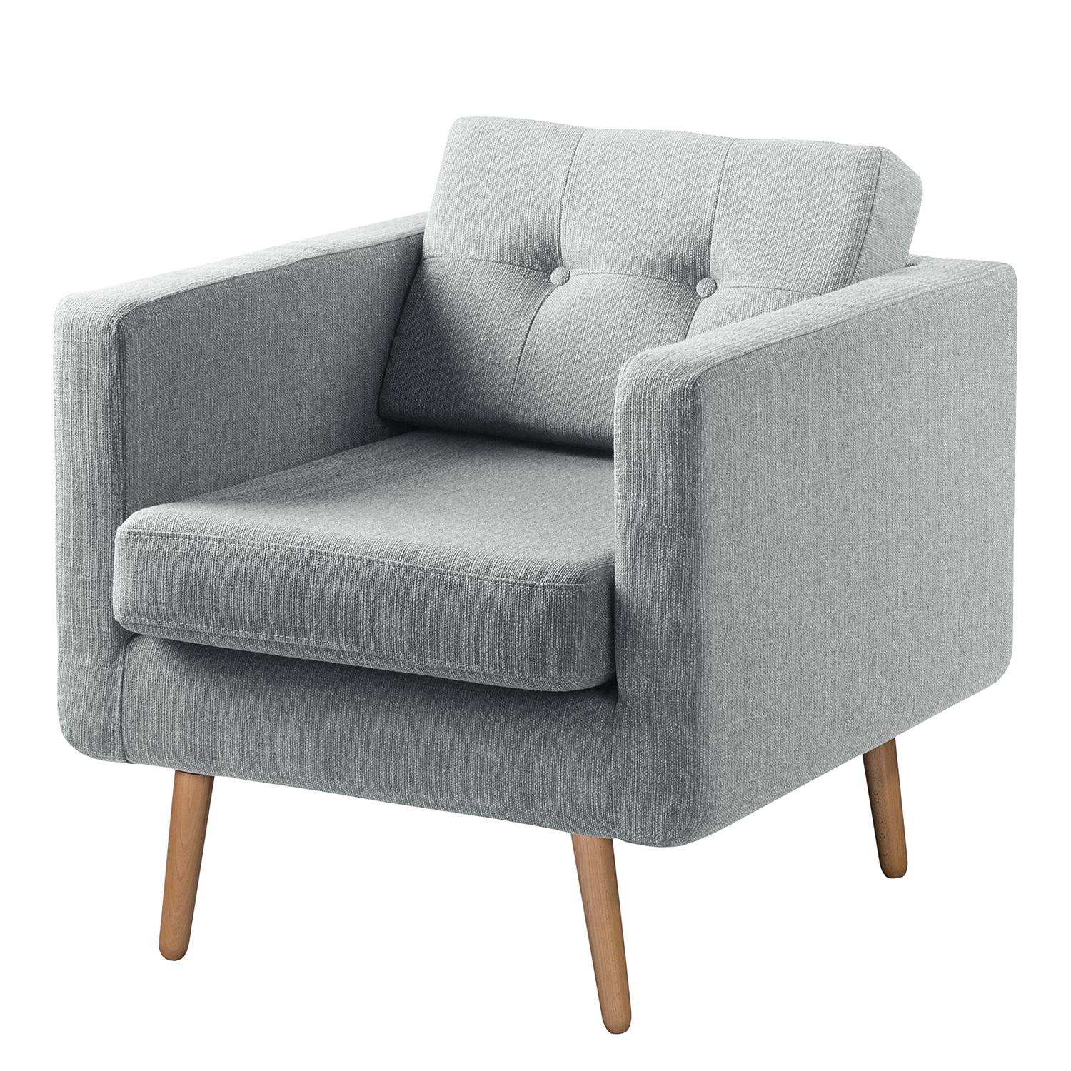 home24 Mørteens Sessel Croom V Silber Webstoff 77x84x81 cm (BxHxT)
