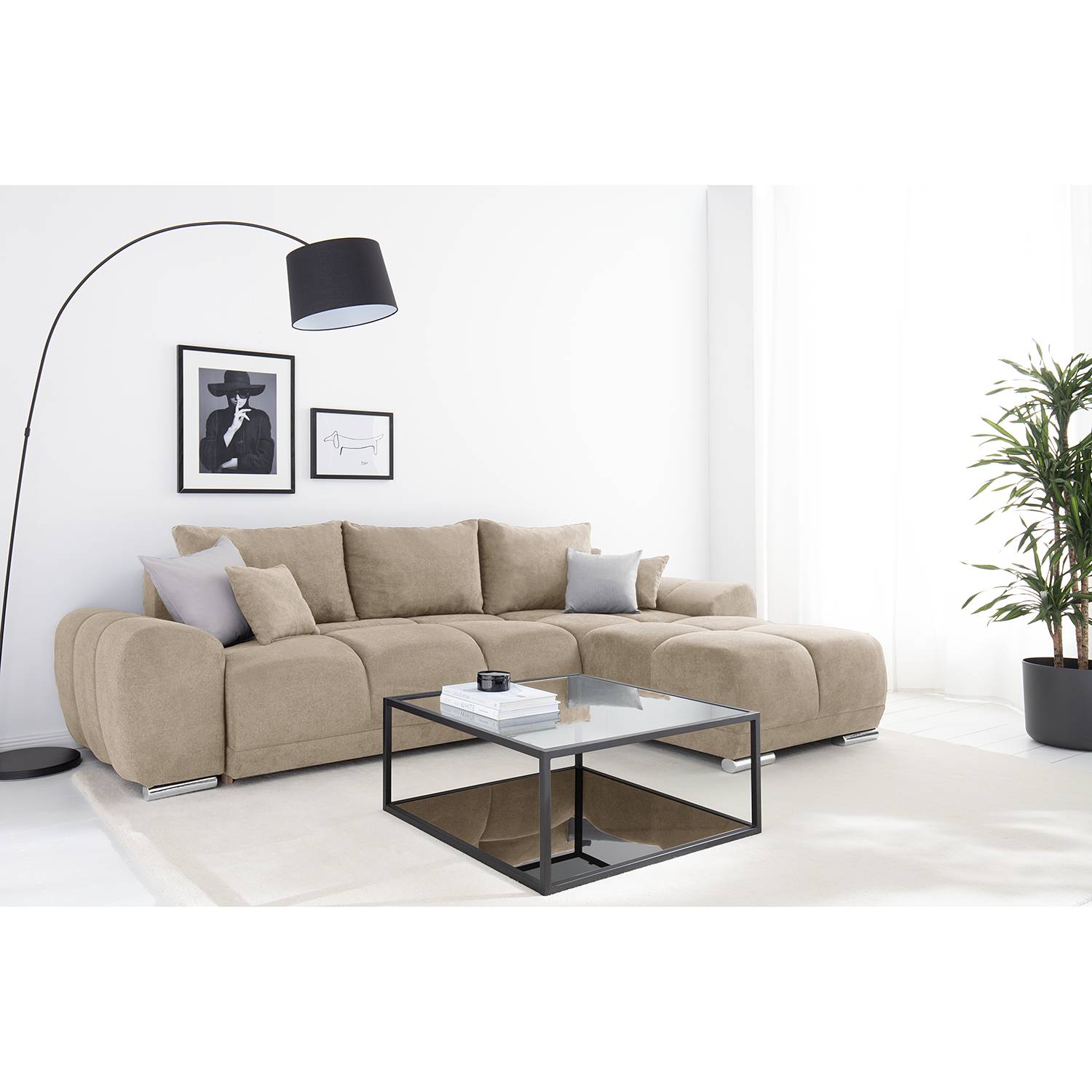 home24 Ecksofa Westwell (mit Schlaffunktion)