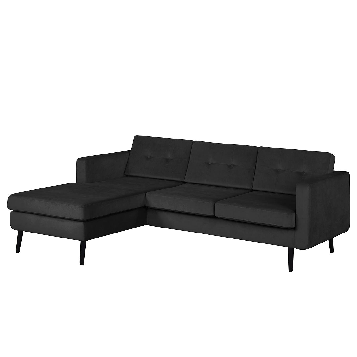 home24 Mørteens Ecksofa Croom Dunkelgrau Samt 211x84x154 cm