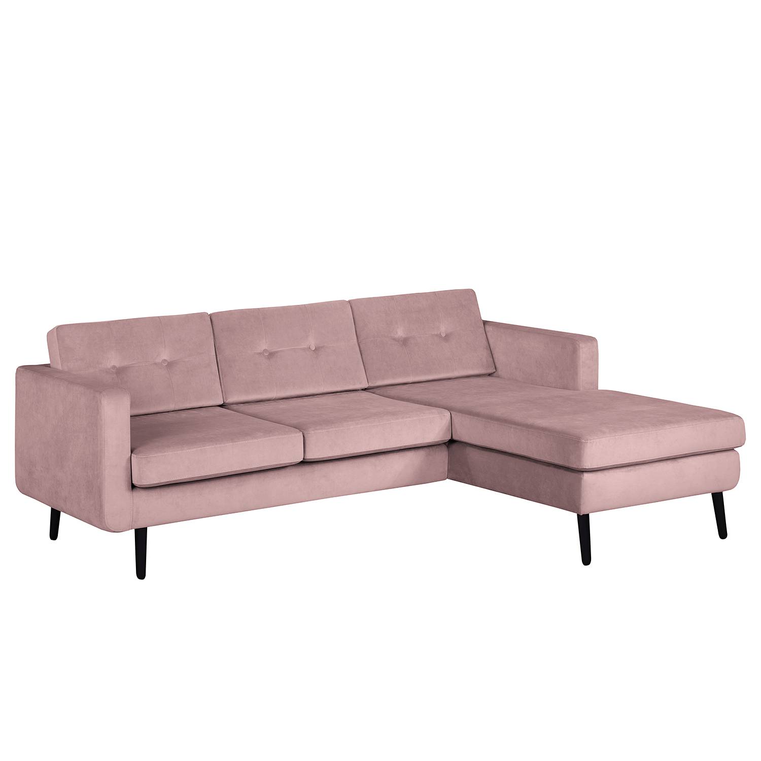 home24 Mørteens Ecksofa Croom Mauve Samt 211x84x154 cm