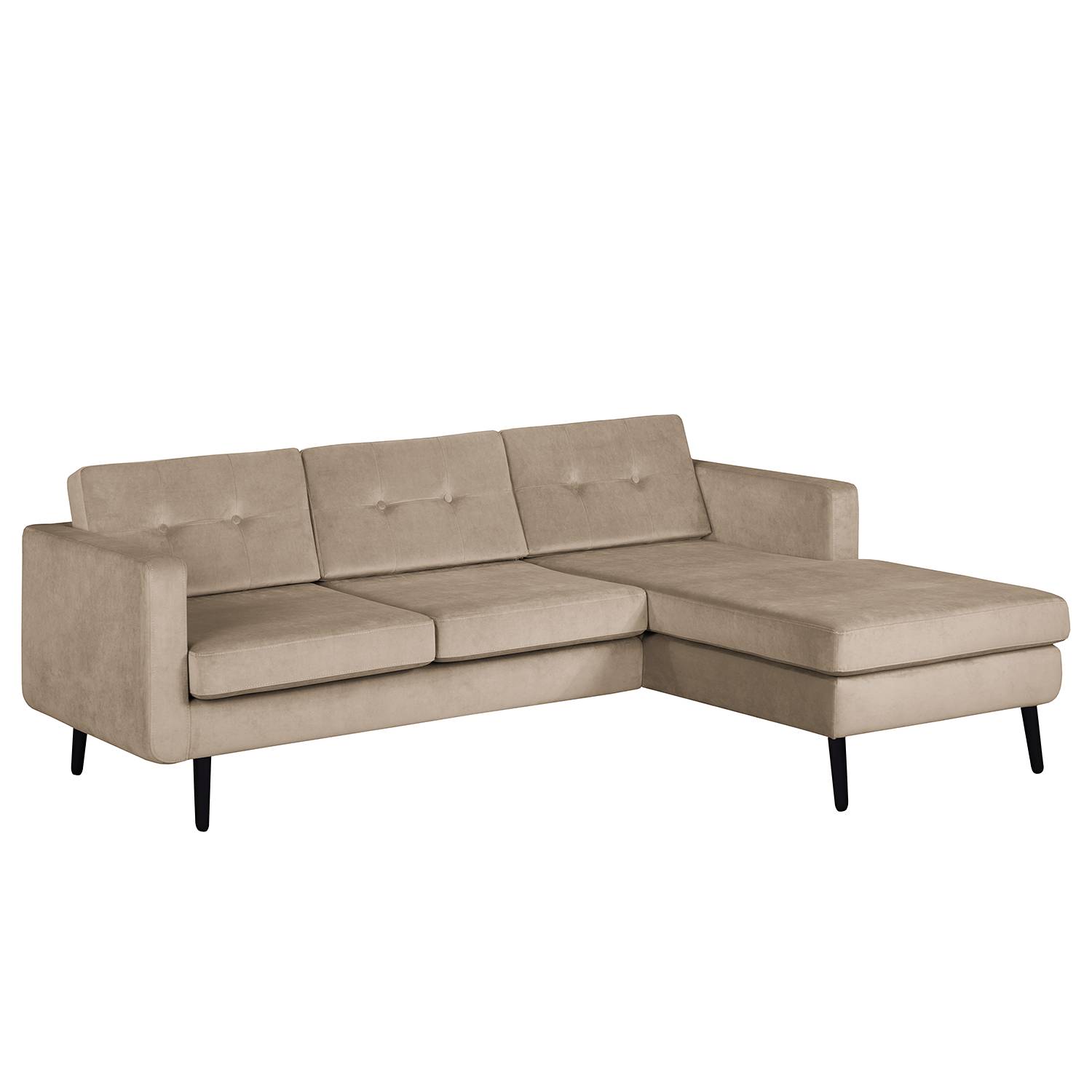 home24 Mørteens Ecksofa Croom Cappuccino Samt 211x84x154 cm