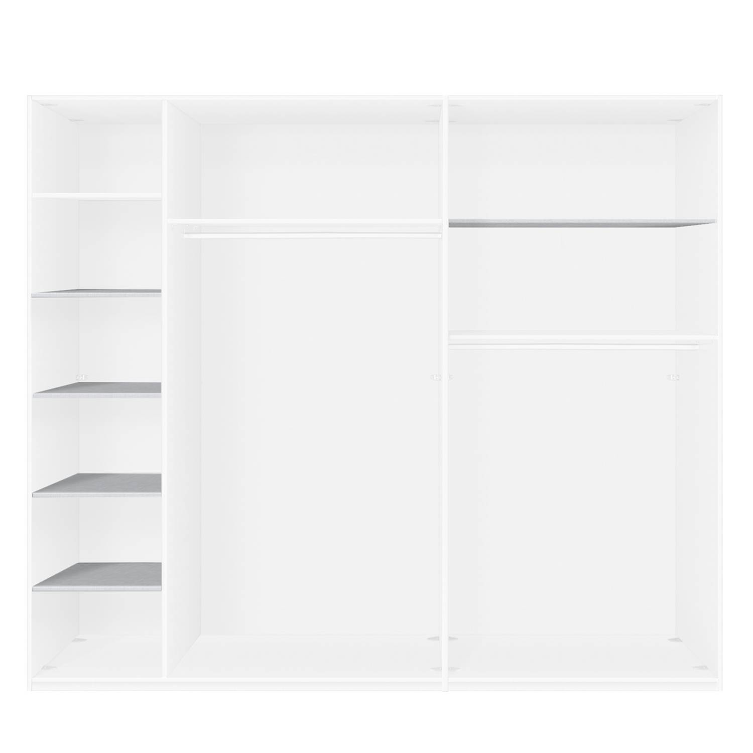 home24 Express Möbel Zubehör für Express Kleiderschränke I Silber/Grau 250 cm Breite 2-türig Spanplatte Modern