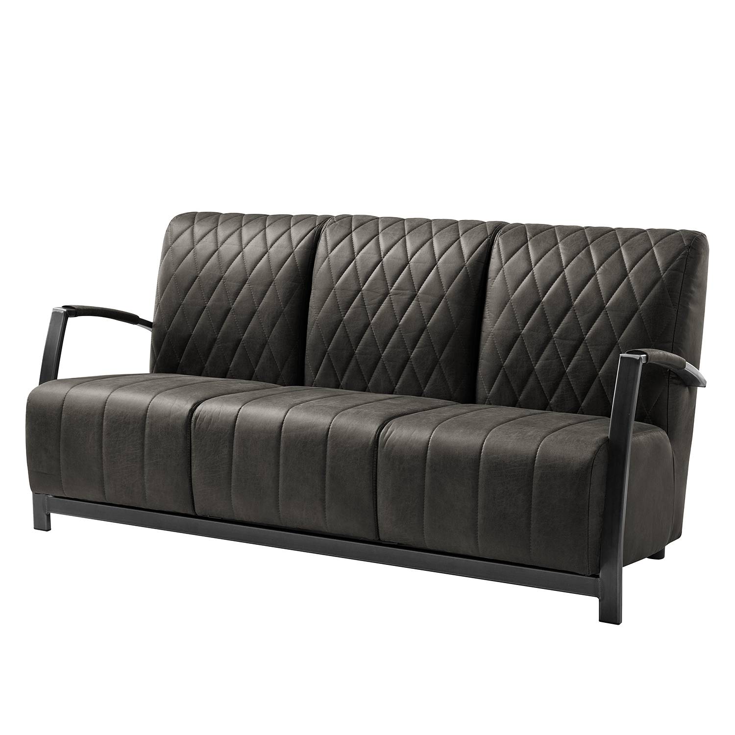 home24 ars manufacti Sofa Straid 3-Sitzer Basalt Mischgewebe 168x83x83 cm