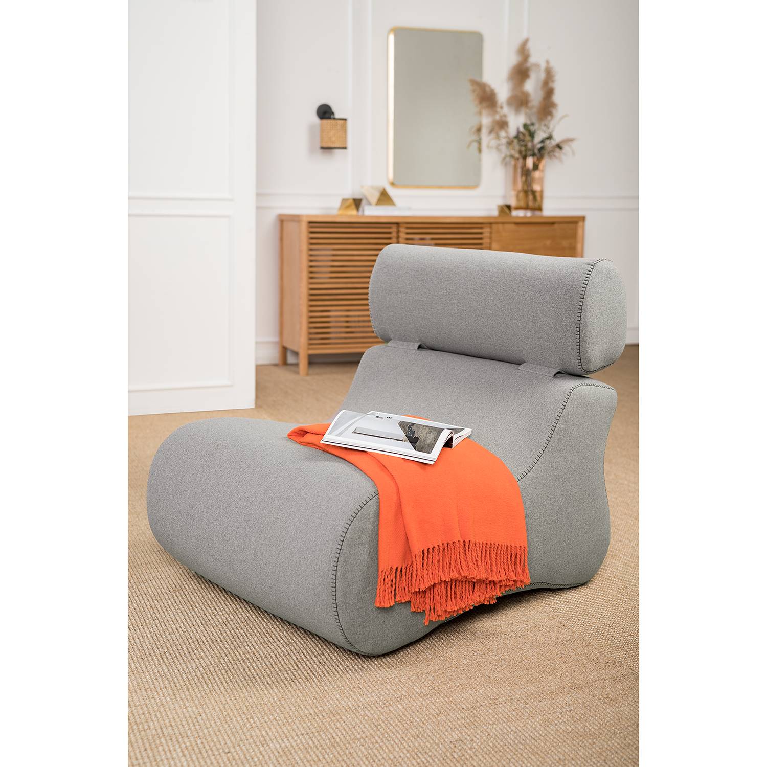 Home24 Fauteuil Coppull geweven stof, Fredriks