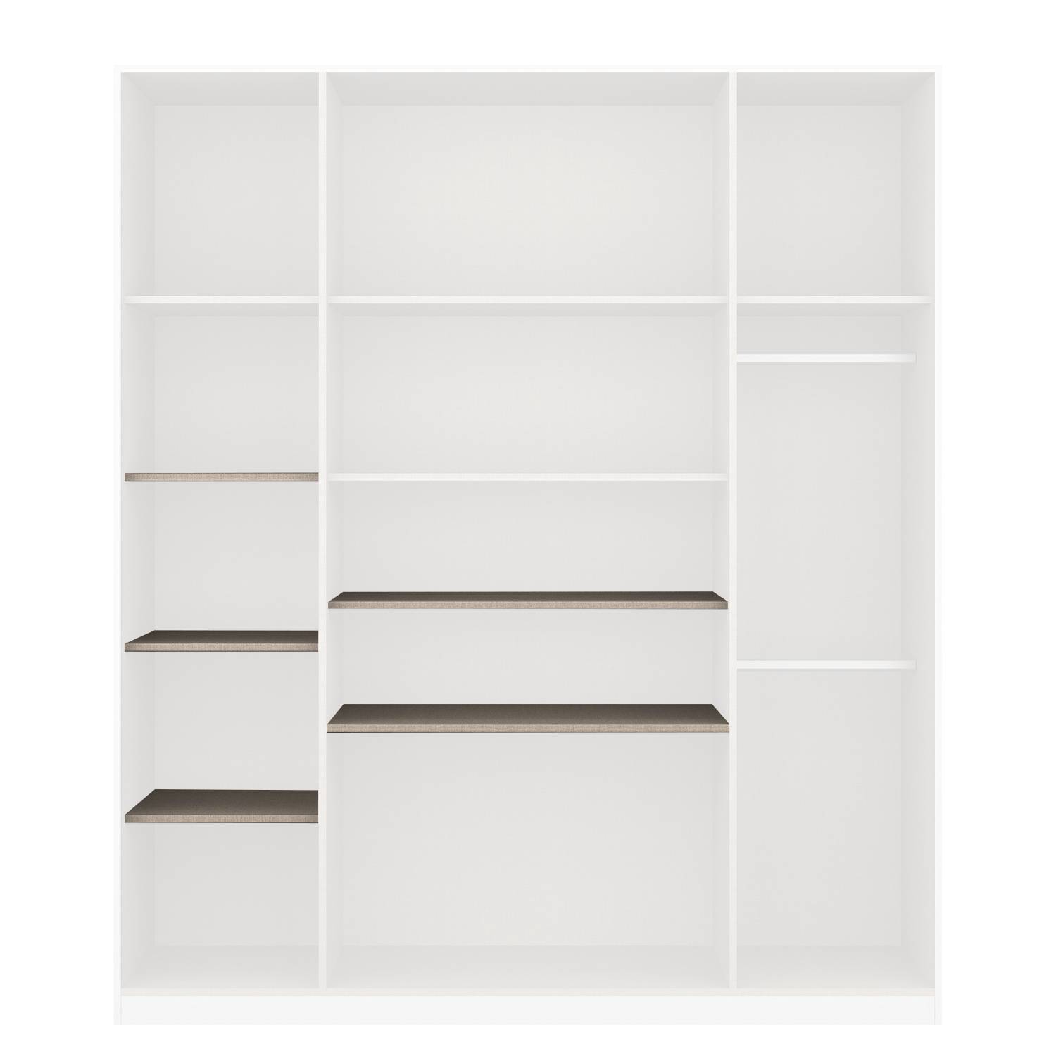 home24 Zubehörpaket Drehtürenschrank KiYDOO III 5-teilig Beige 181 cm Breite 4-türig Spanplatte Modern